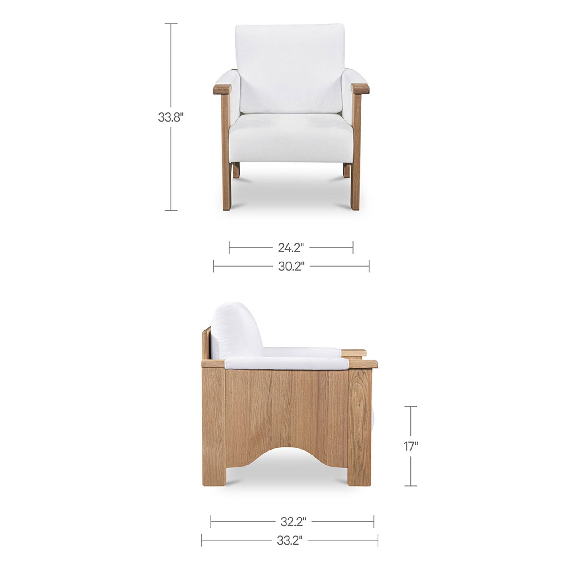 Bauer Accent Chair Cream by Moe's Home Collection - view 3