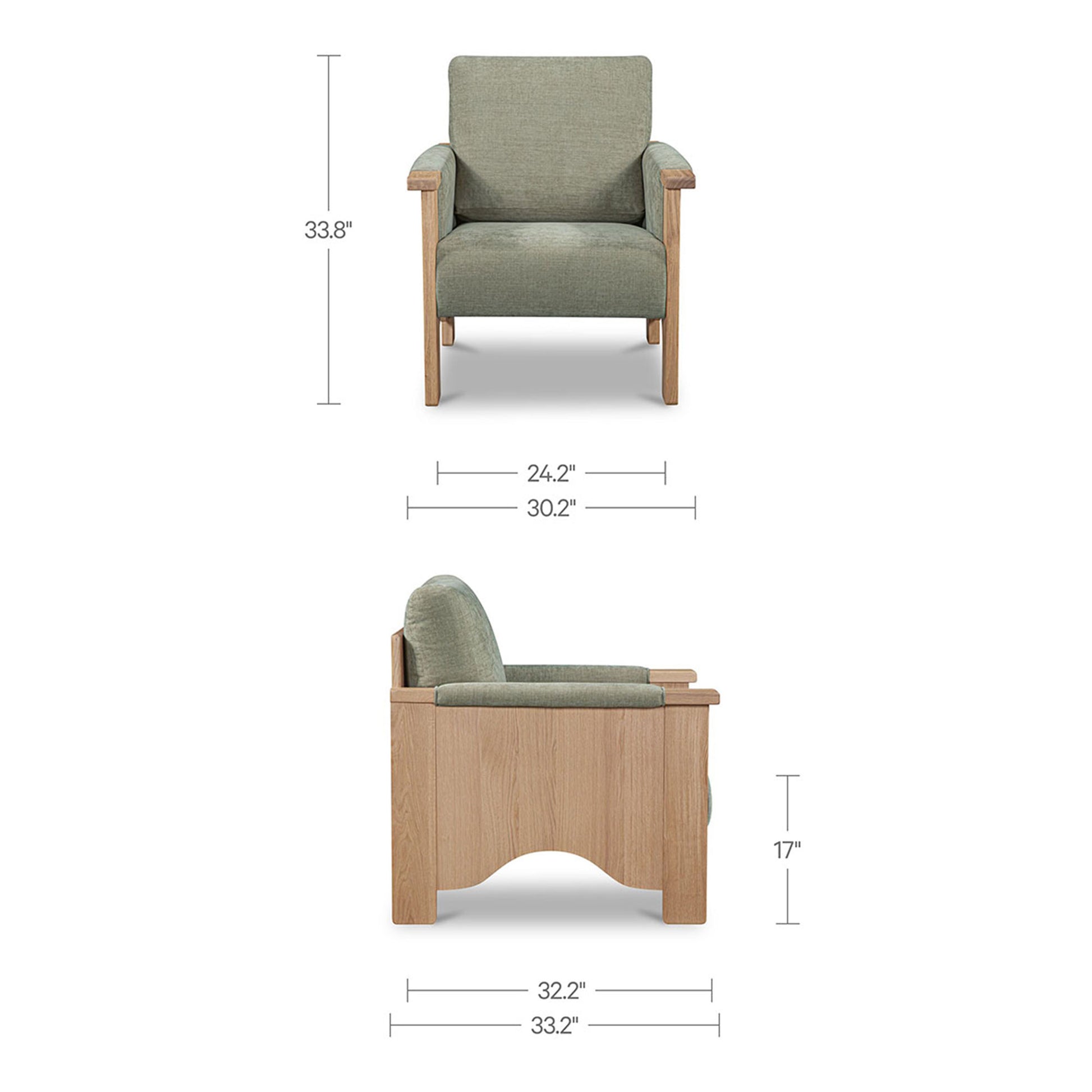 Bauer Accent Chair Sage by Moe's Home Collection - view 3