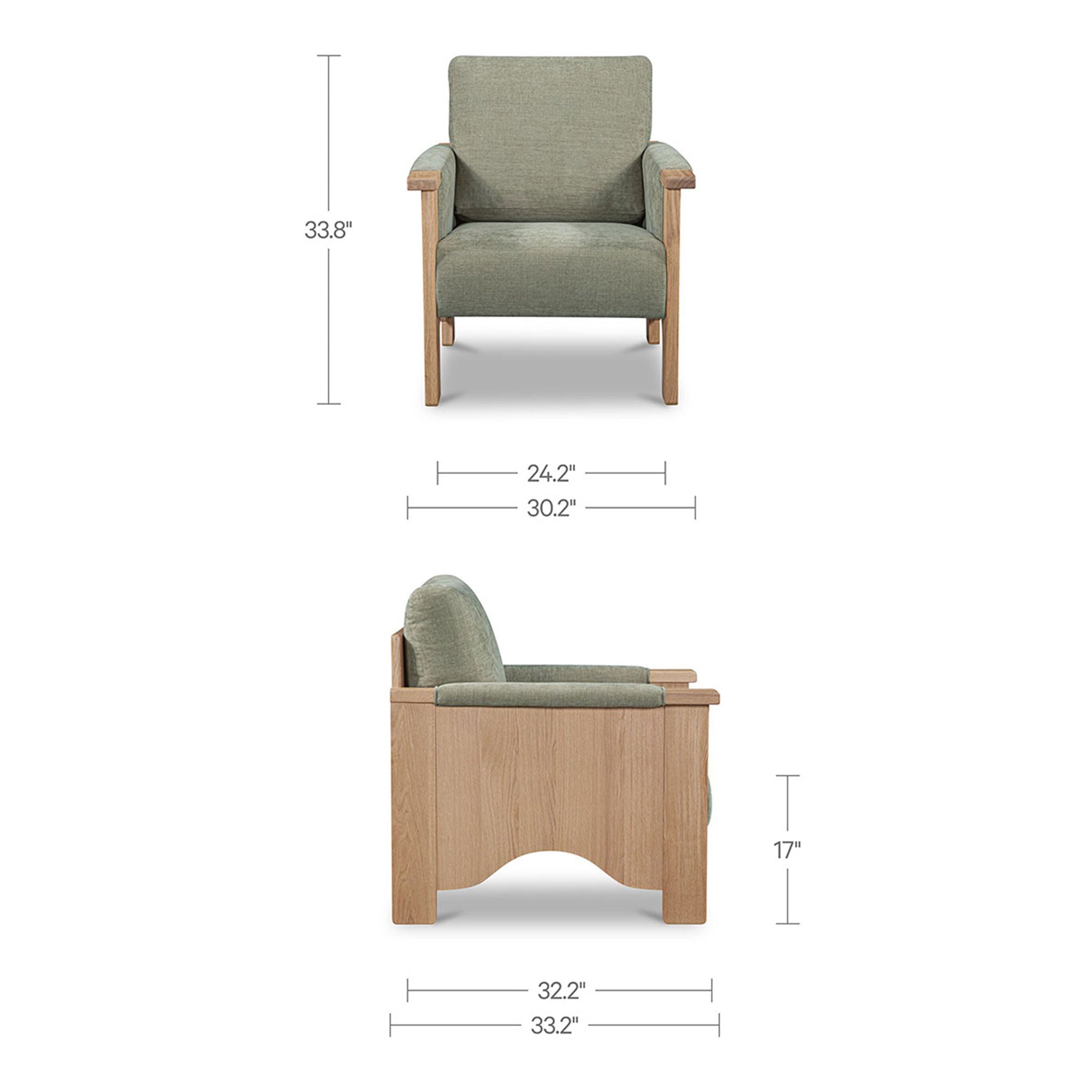 Bauer Accent Chair Sage by Moe's Home Collection - view 3