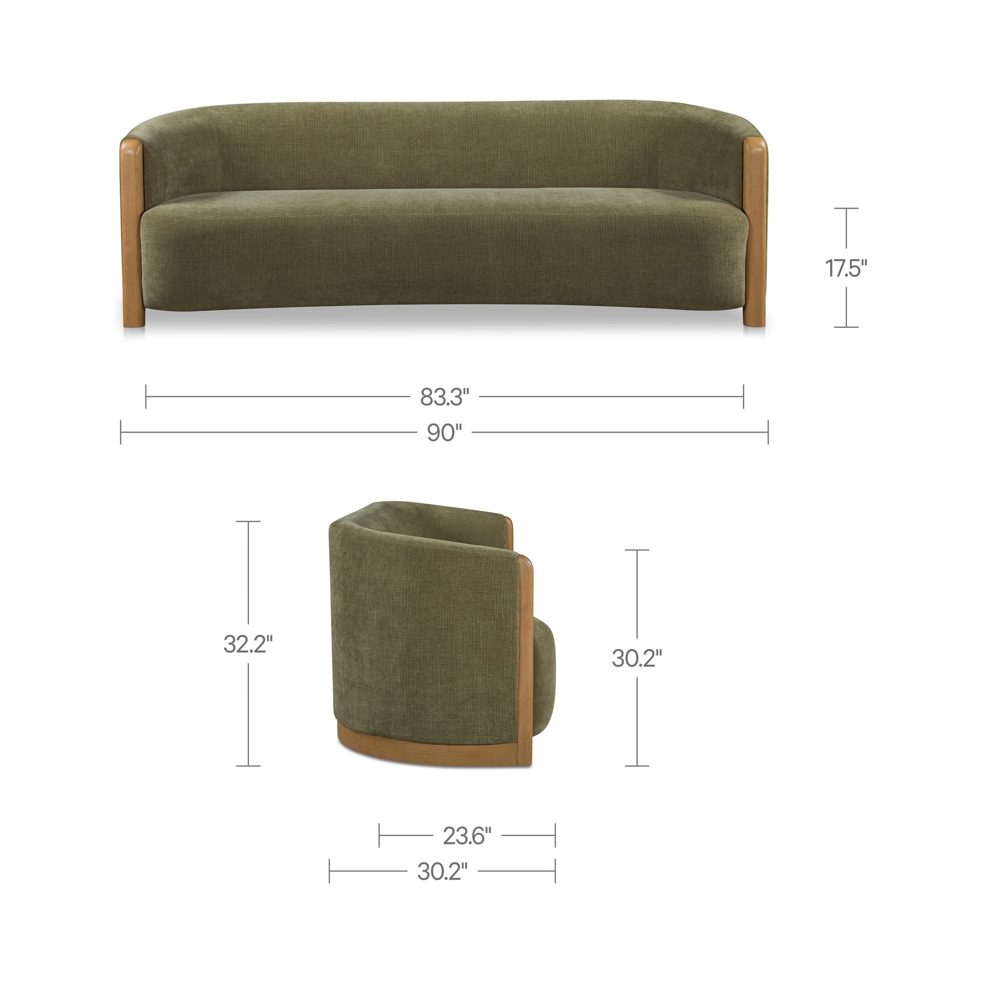 Anya Sofa Olive by Moe's Home Collection - view 3