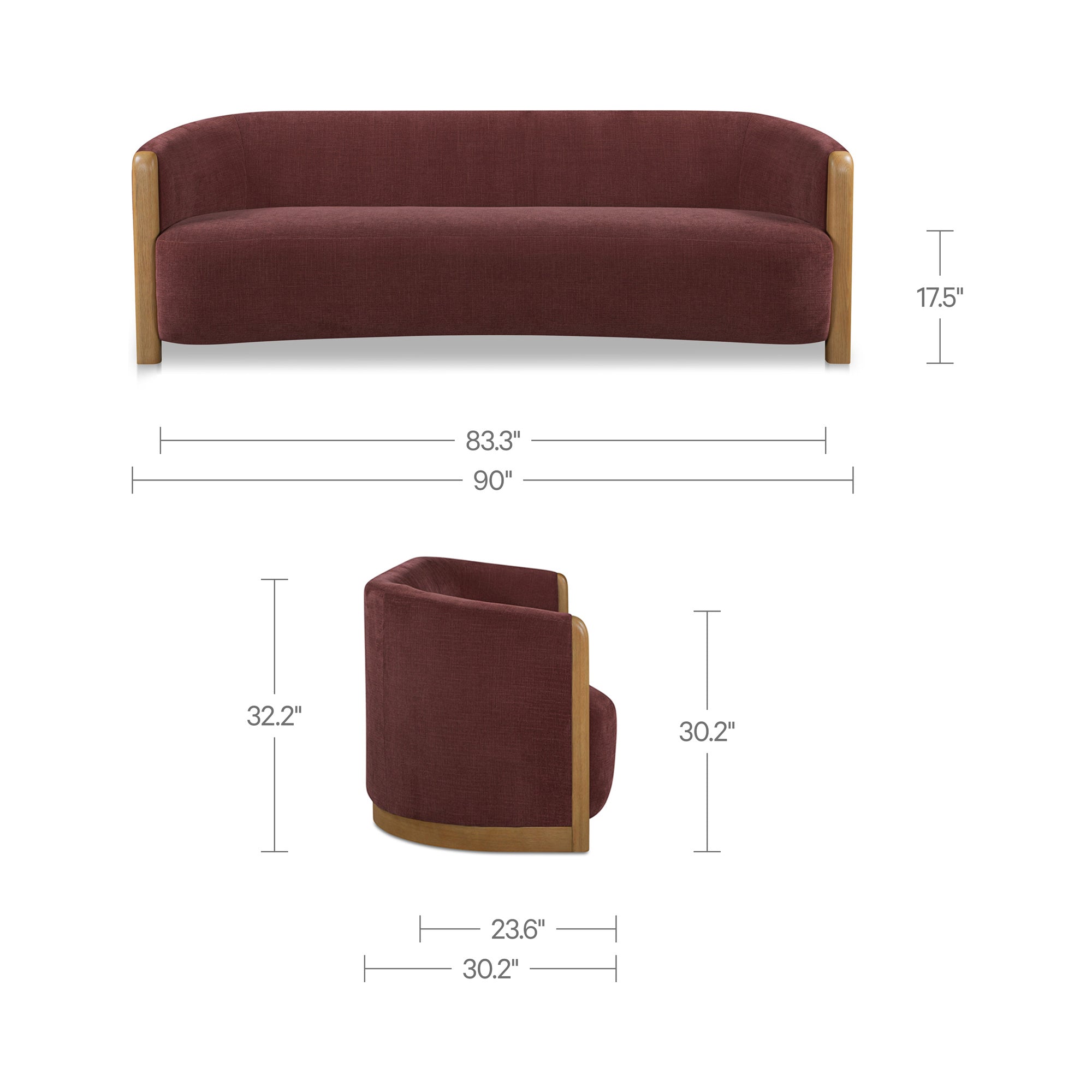 Anya Sofa Berry by Moe's Home Collection - view 4