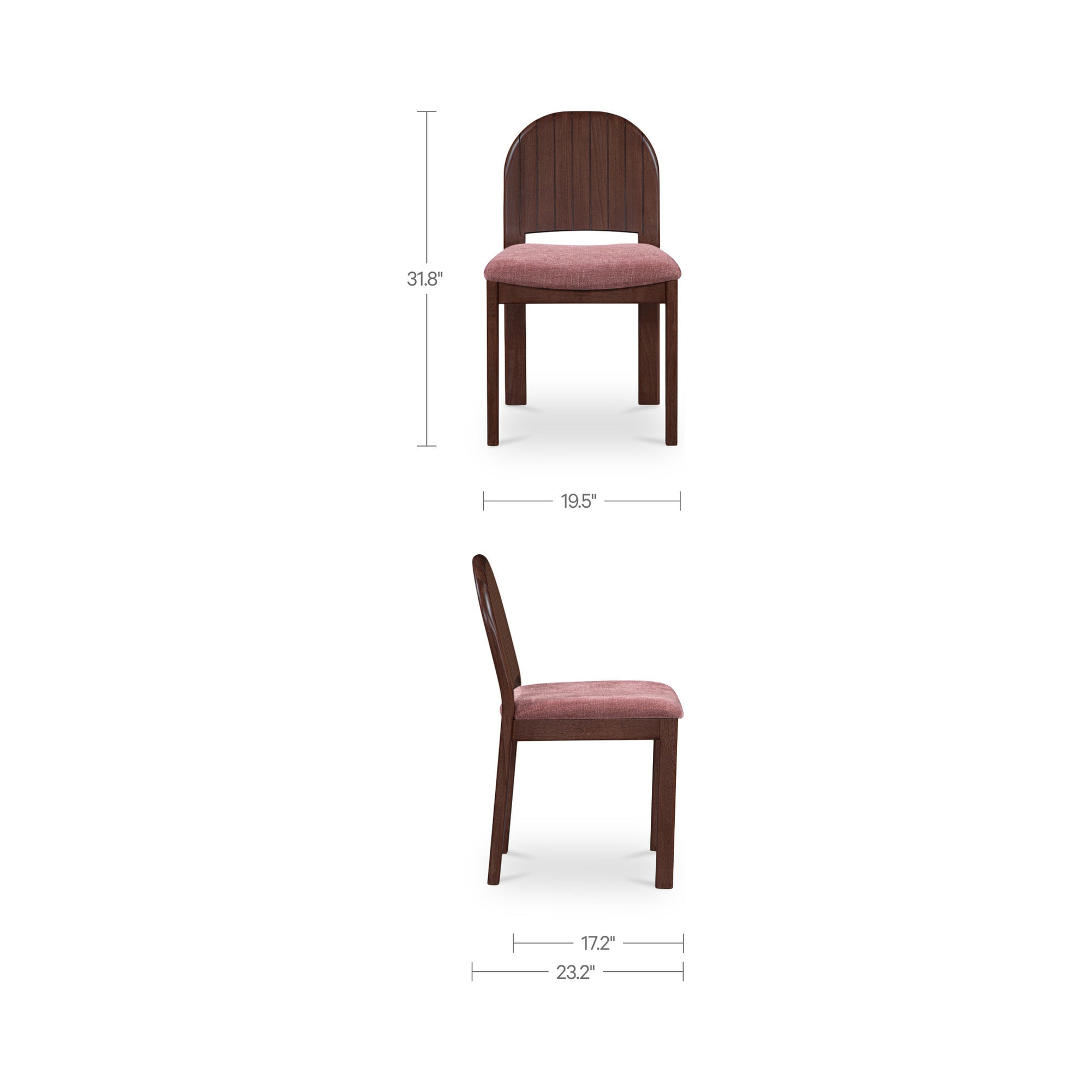 Emil Dining Chair Berry-Set of Two by Moe's Home Collection - view 3