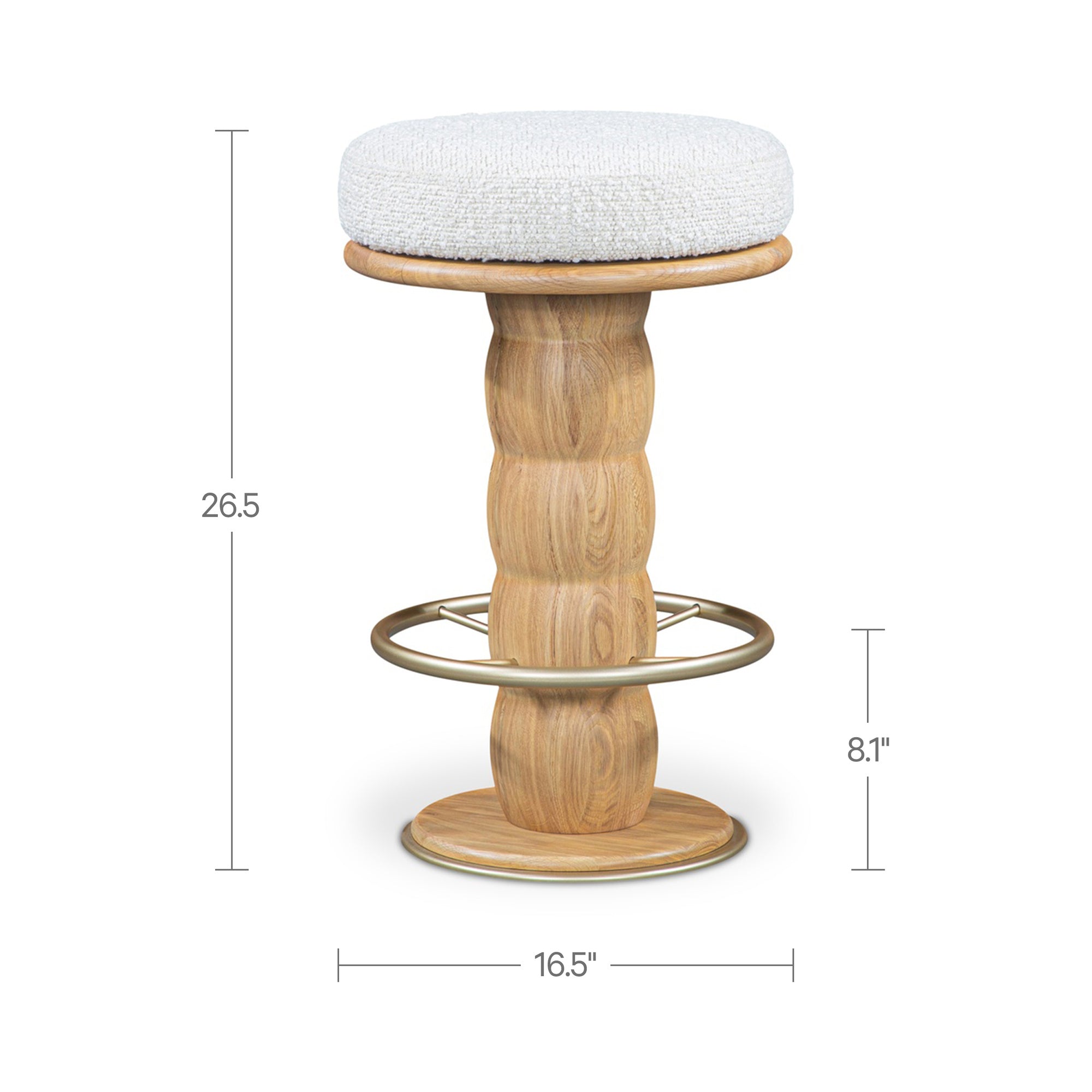 Nio Swivel Counter Stool White Mist by Moe's Home Collection - view 3
