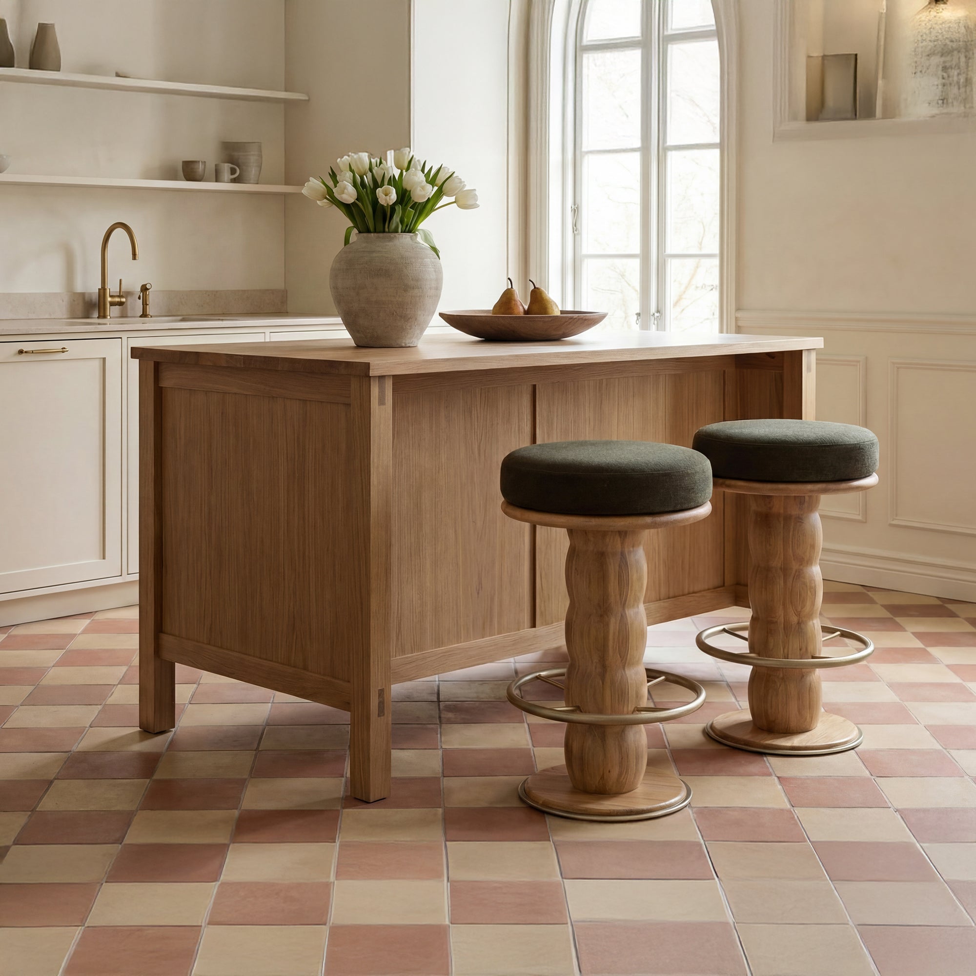 Nio Swivel Counter Stool  Dark Green by Moe's Home Collection - view 2