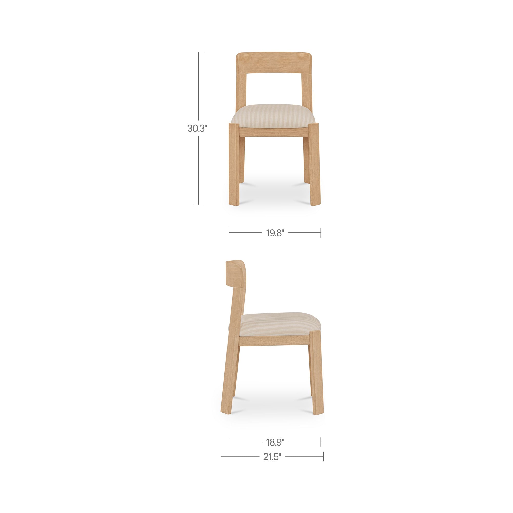 Oli Dining Chair Stripe-Set of Two by Moe's Home Collection - view 3