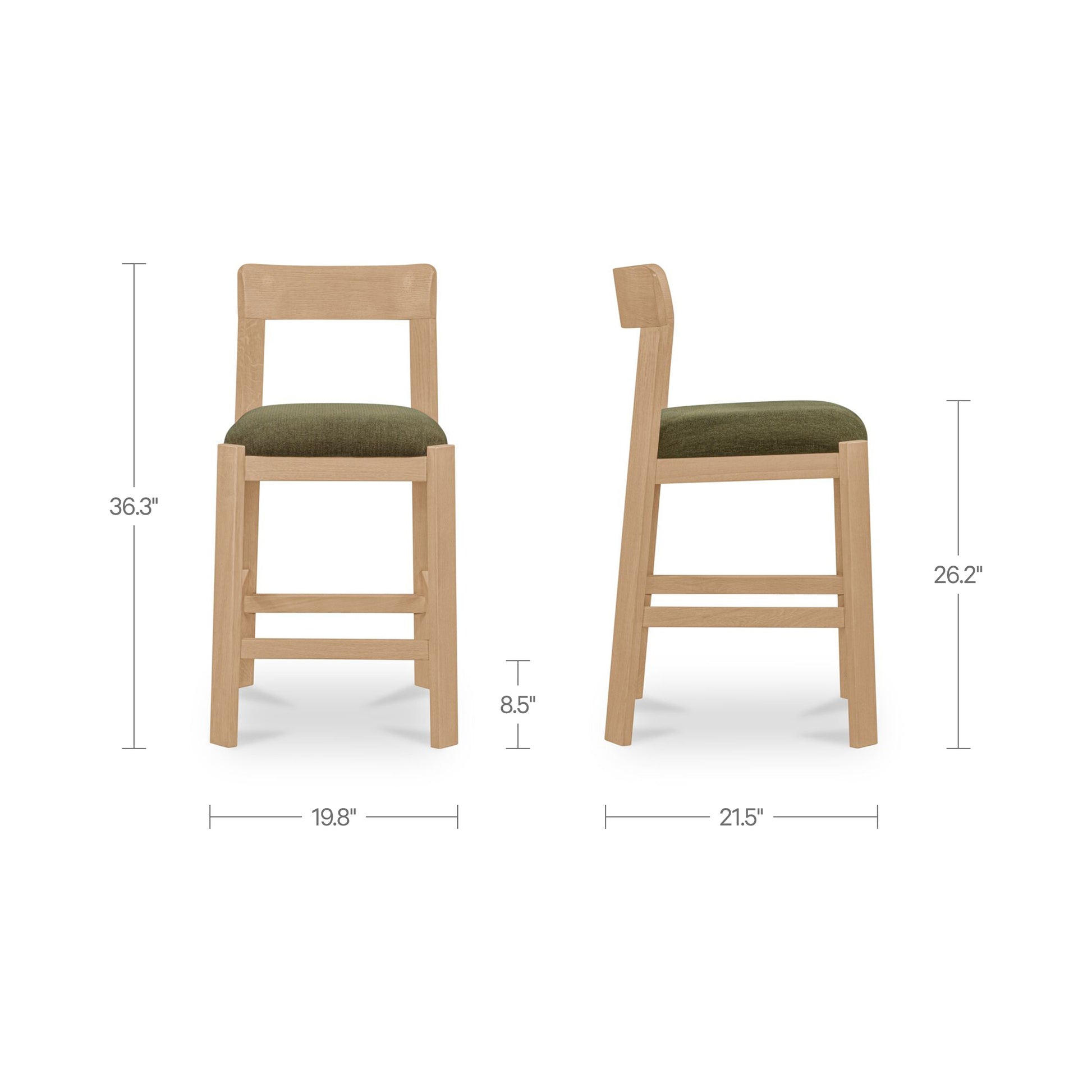 Oli Counter Stool Dark Green by Moe's Home Collection - view 3
