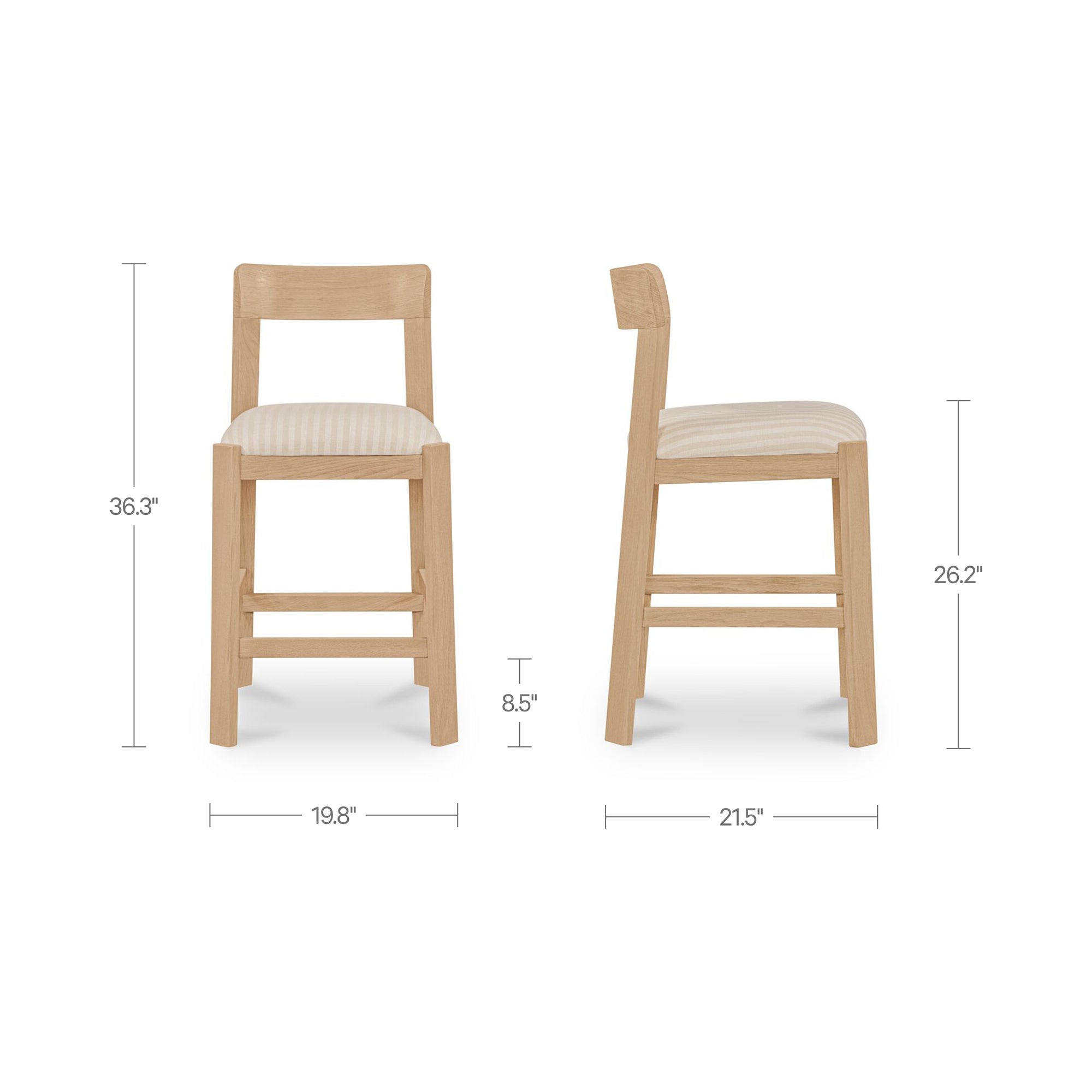 Oli Counter Stool Stripe by Moe's Home Collection - view 3