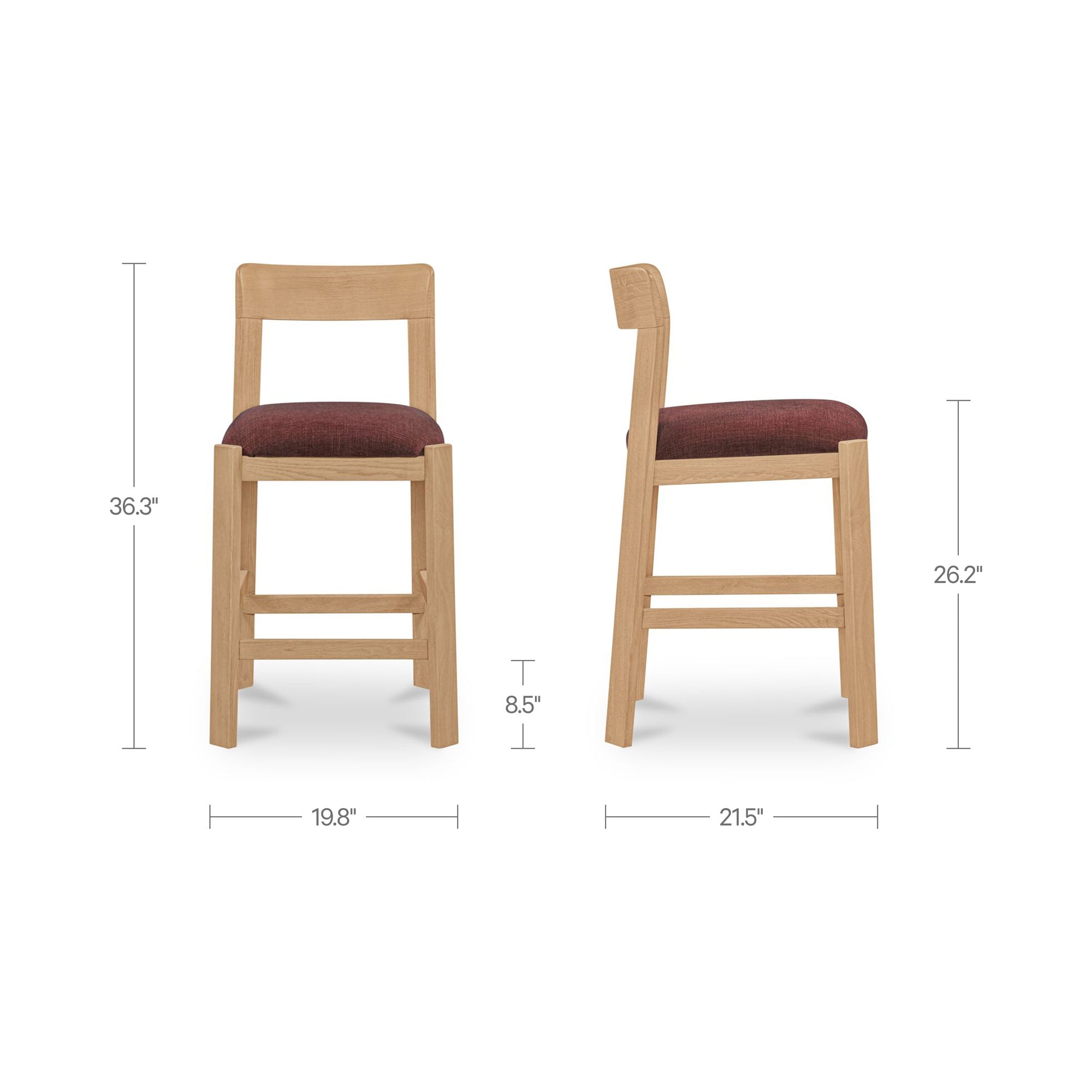 Oli Counter Stool Berry by Moe's Home Collection - view 3