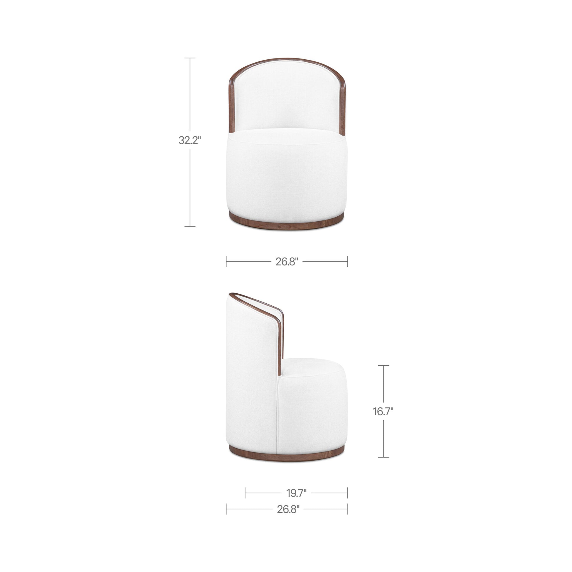 Rossi Swivel Dining Chair Cream by Moe's Home Collection - view 3
