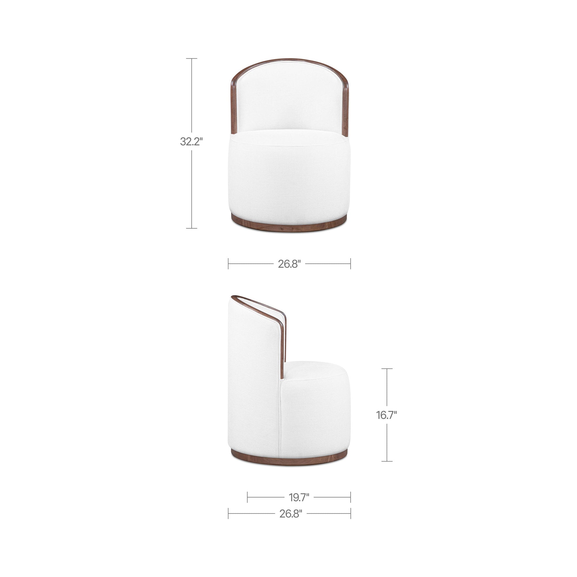 Rossi Swivel Dining Chair Cream by Moe's Home Collection - view 3