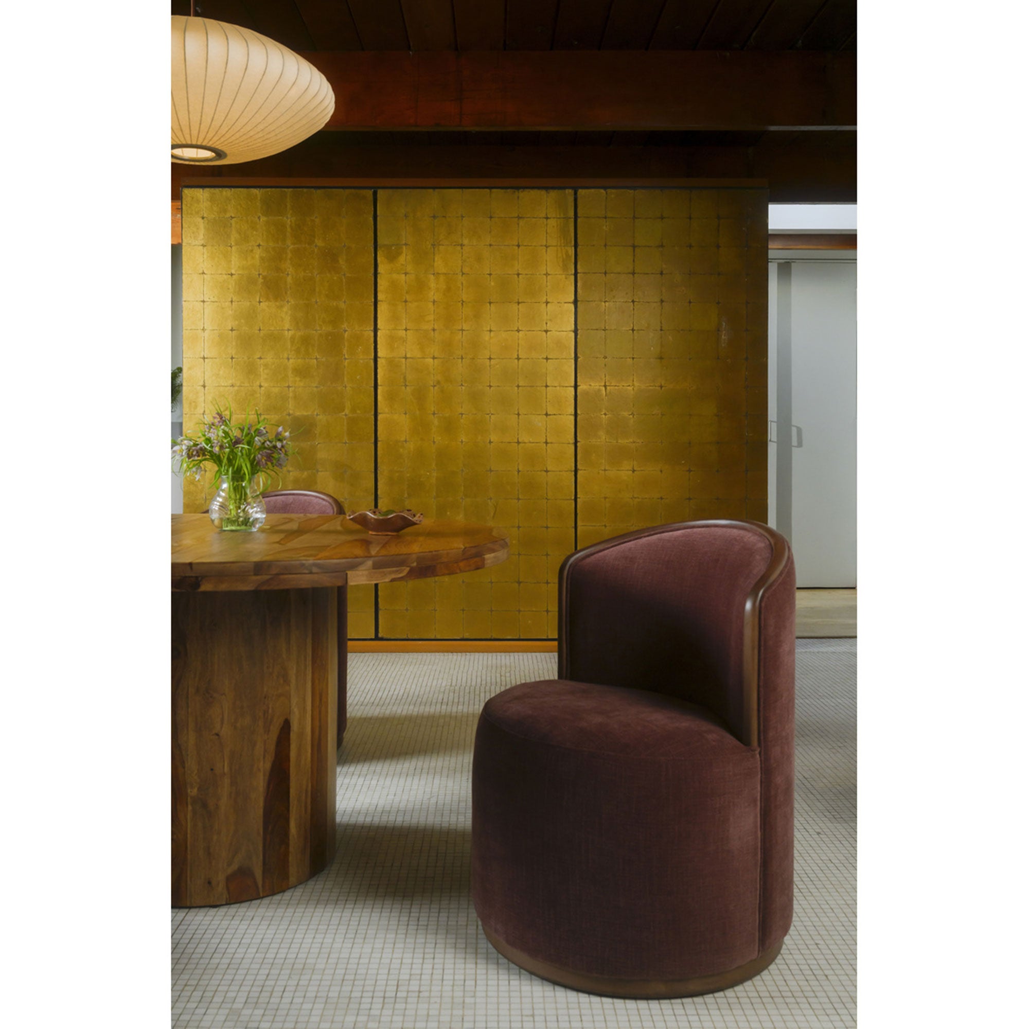 Rossi Swivel Dining Chair Berry by Moe's Home Collection - view 2