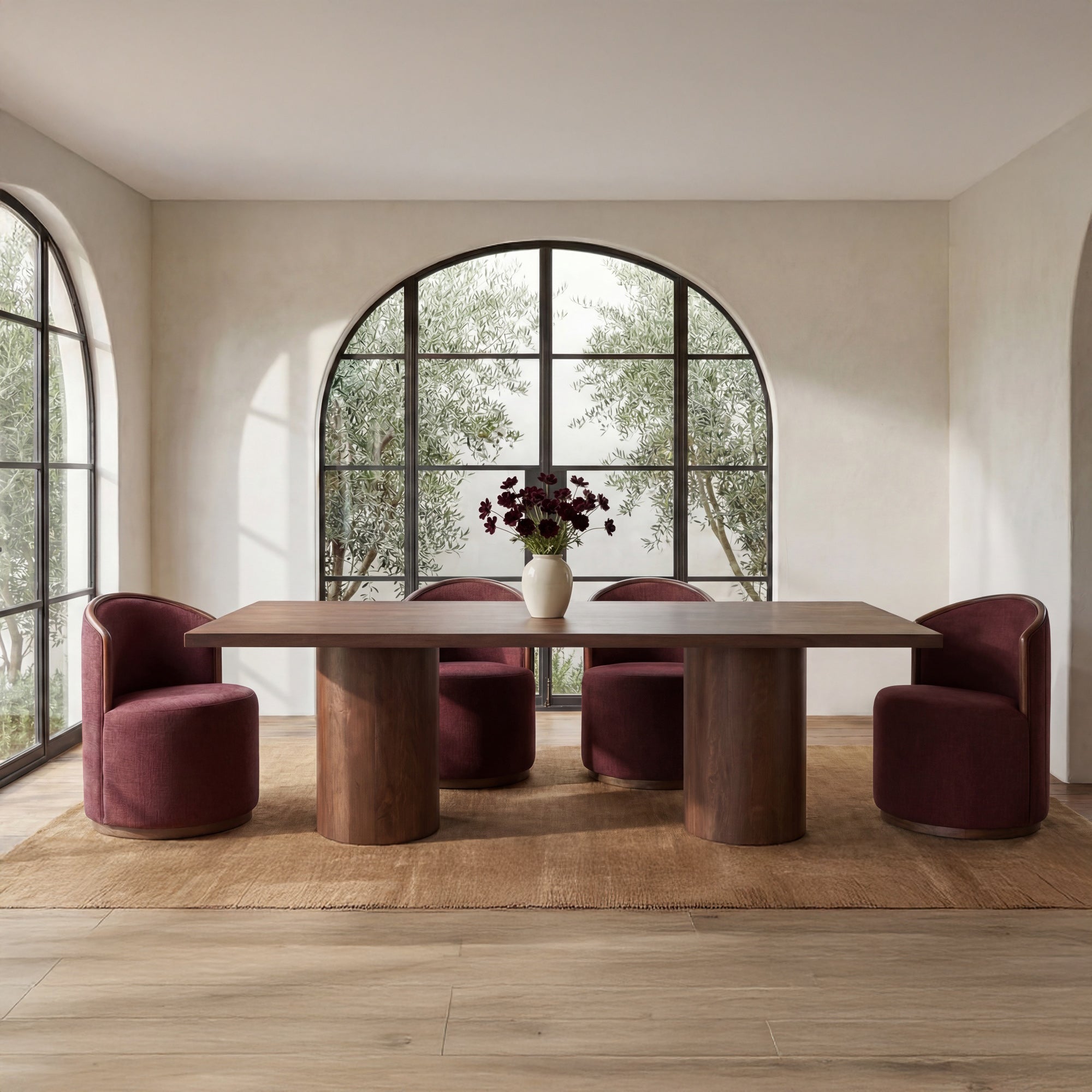 Rossi Swivel Dining Chair Berry by Moe's Home Collection - view 5