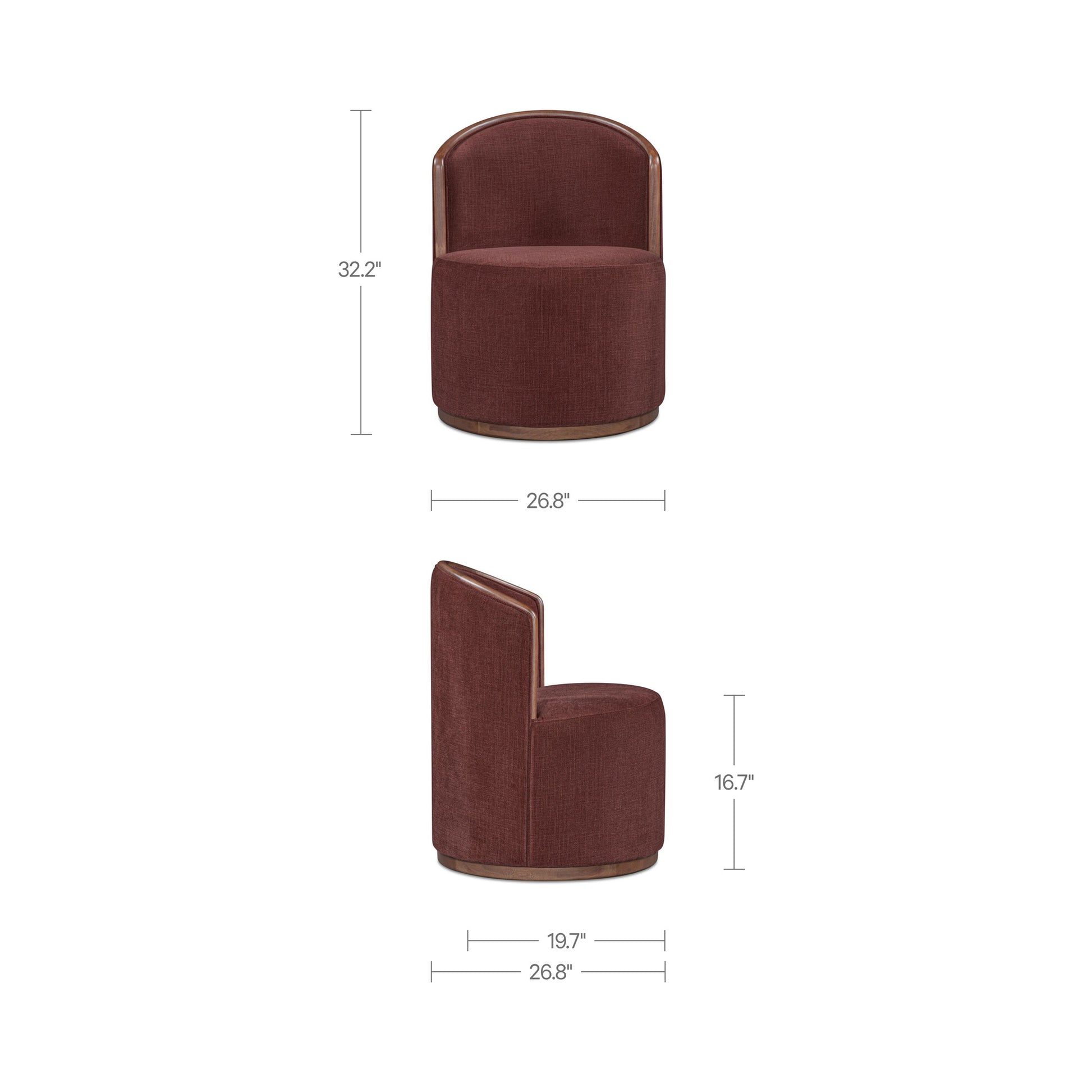 Rossi Swivel Dining Chair Berry by Moe's Home Collection - view 6