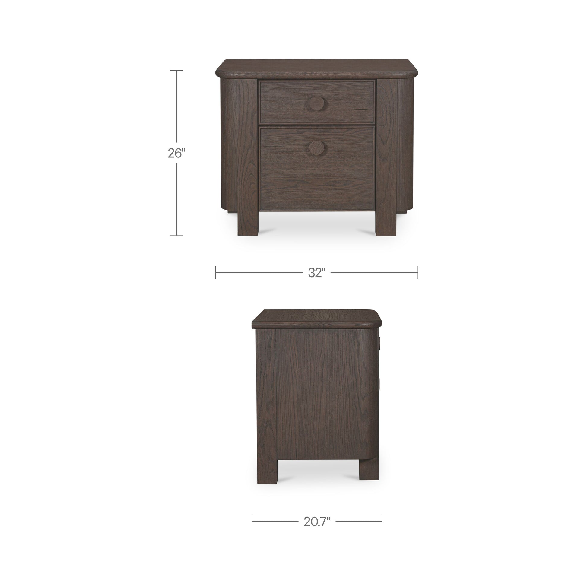 Loren Large Nightstand Dark Brown by Moe's Home Collection - view 3