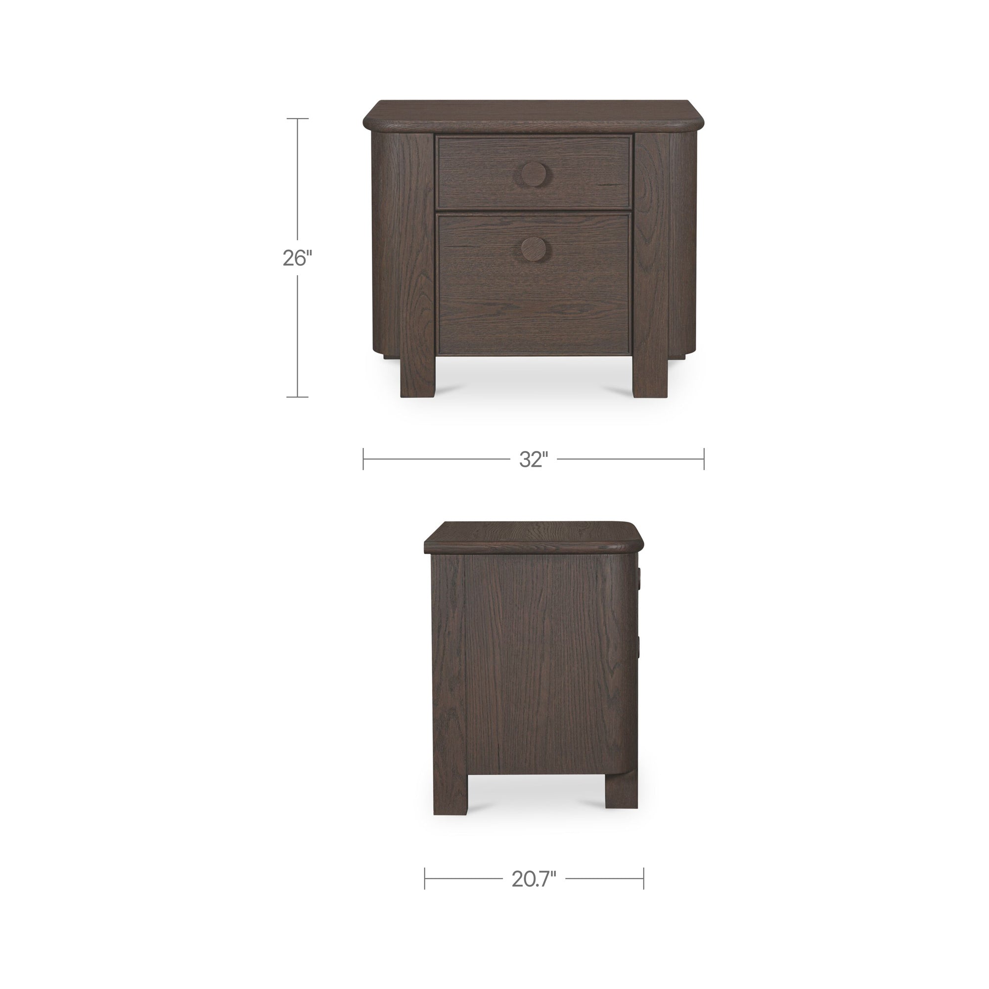 Loren Large Nightstand Dark Brown by Moe's Home Collection - view 3