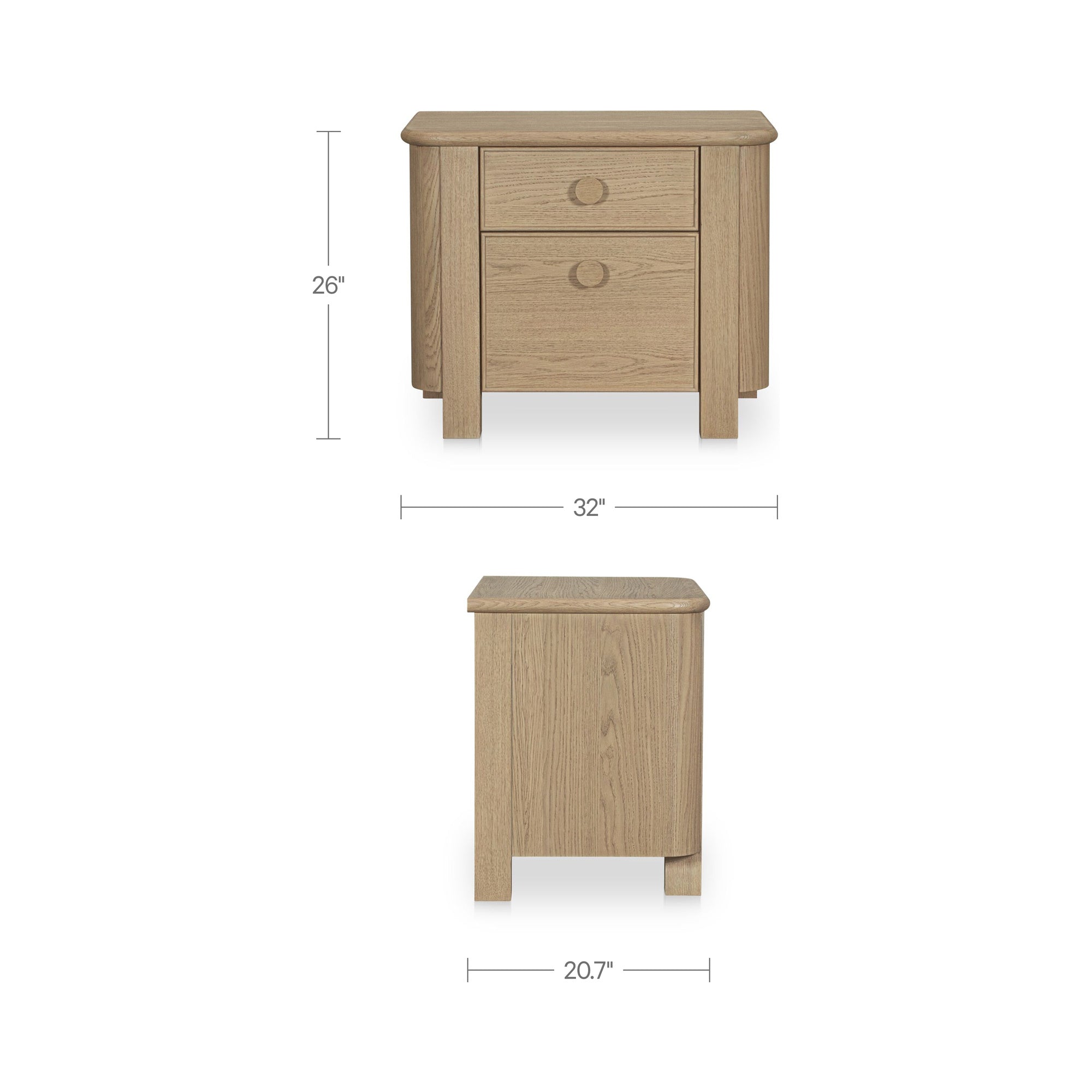 Loren Large Nightstand Natural by Moe's Home Collection - view 3