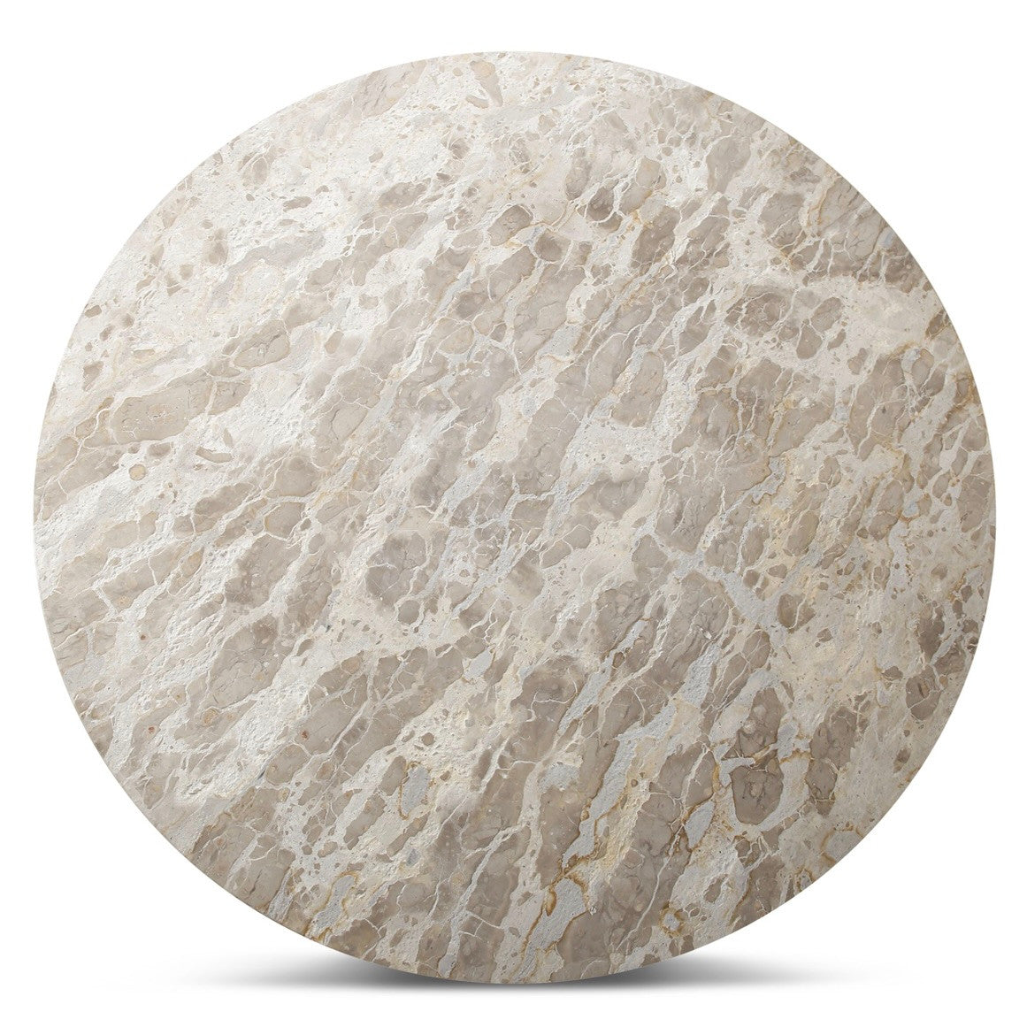 Solomon 54" Round Dining Table with Capri Beige Marble and Natural Base