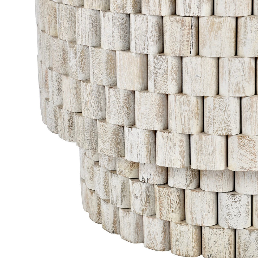 Norwood Solid Wood Round Side Table 25" - Cream