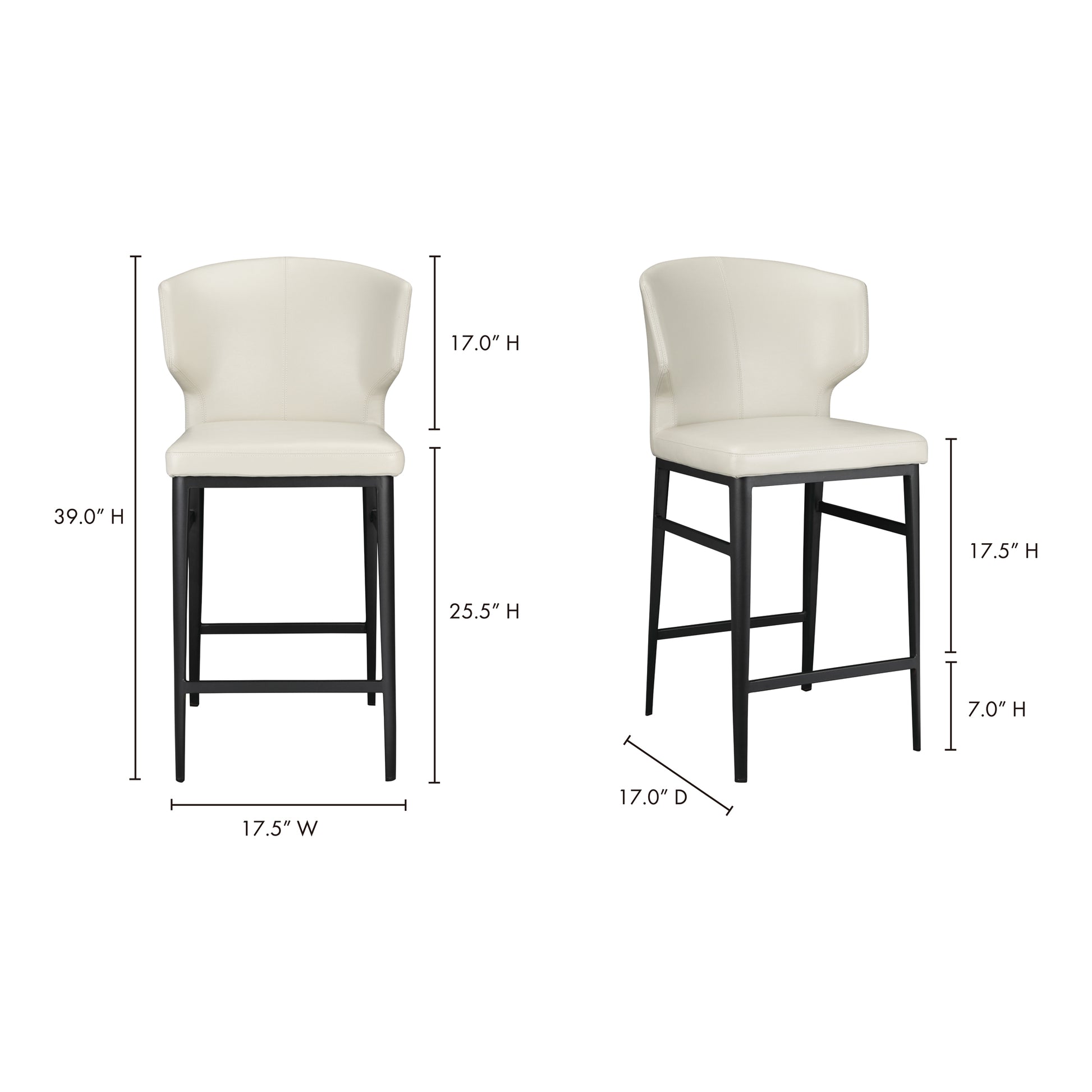 Delaney Counter Stool Beige by Moe's Home Collection - view 5