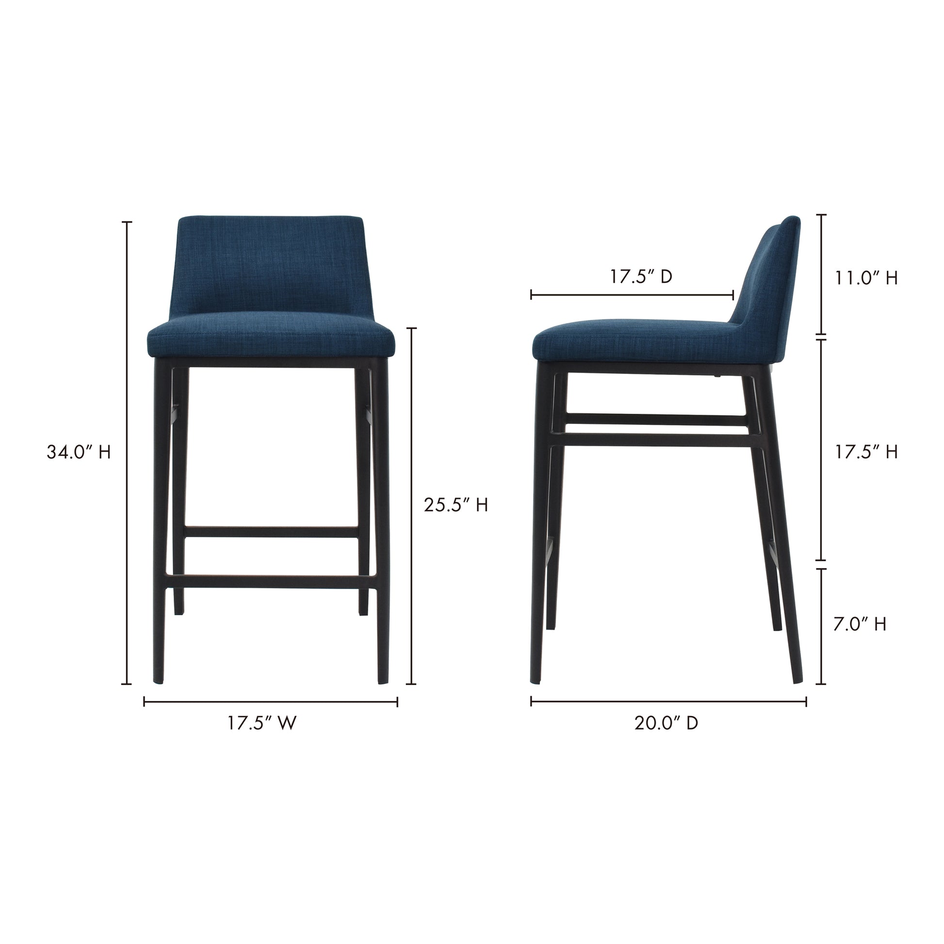 Baron Counter Stool Blue by Moe's Home Collection - view 7
