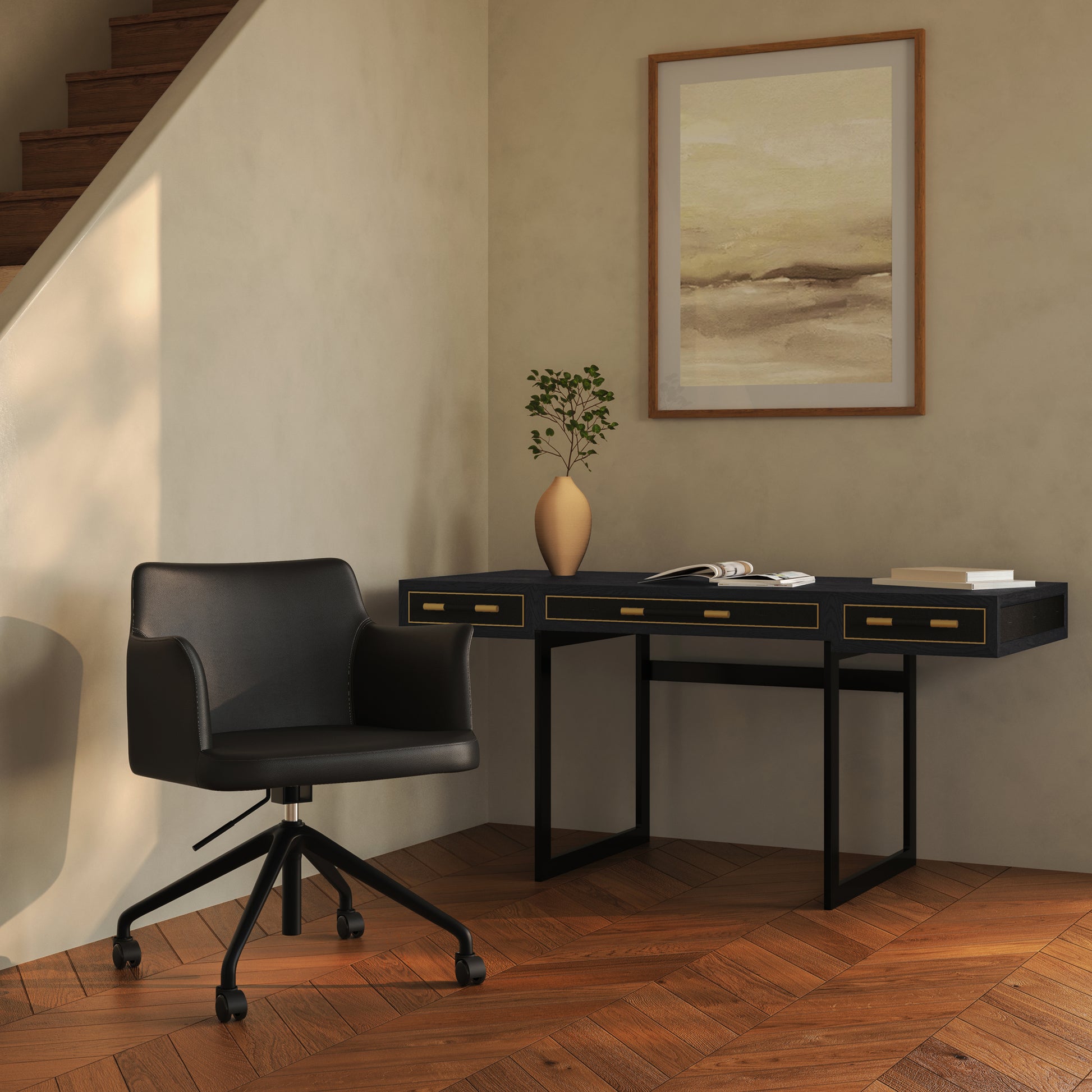 Morris Office Chair PVC Black by Moe's Home Collection - view 2