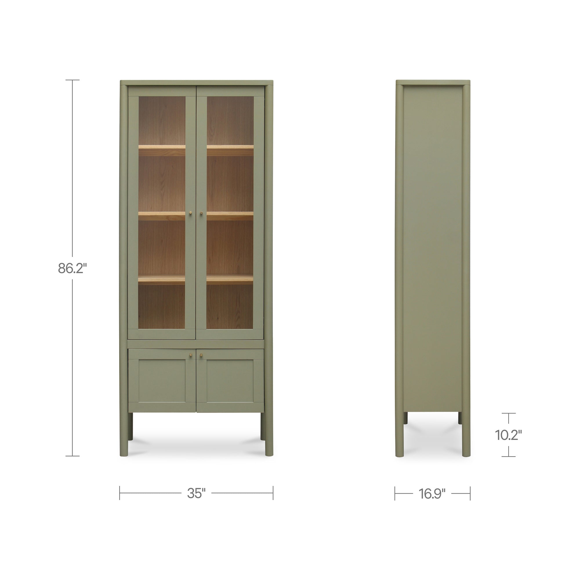 Hannah Tall Cabinet Green by Moe's Home Collection - view 2