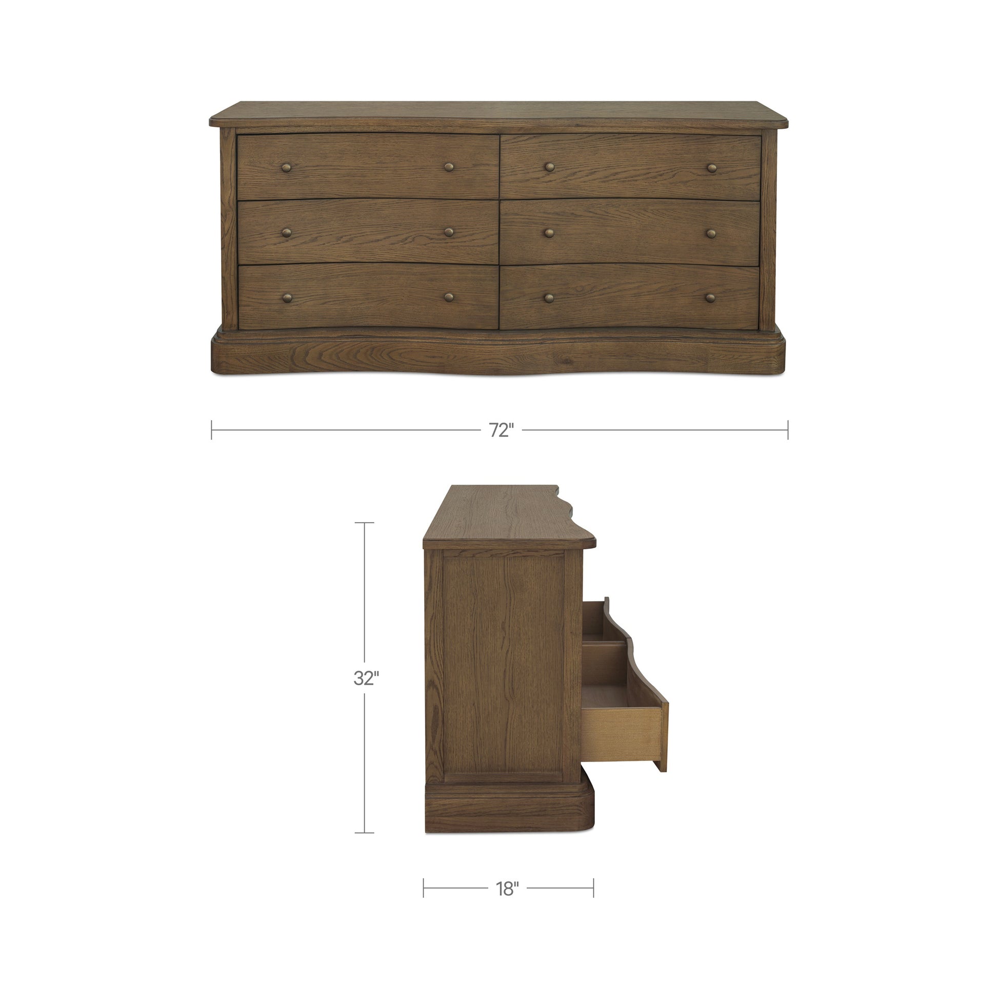 Clarence 6 Drawer Dresser Warm Brown by Moe's Home Collection - view 3