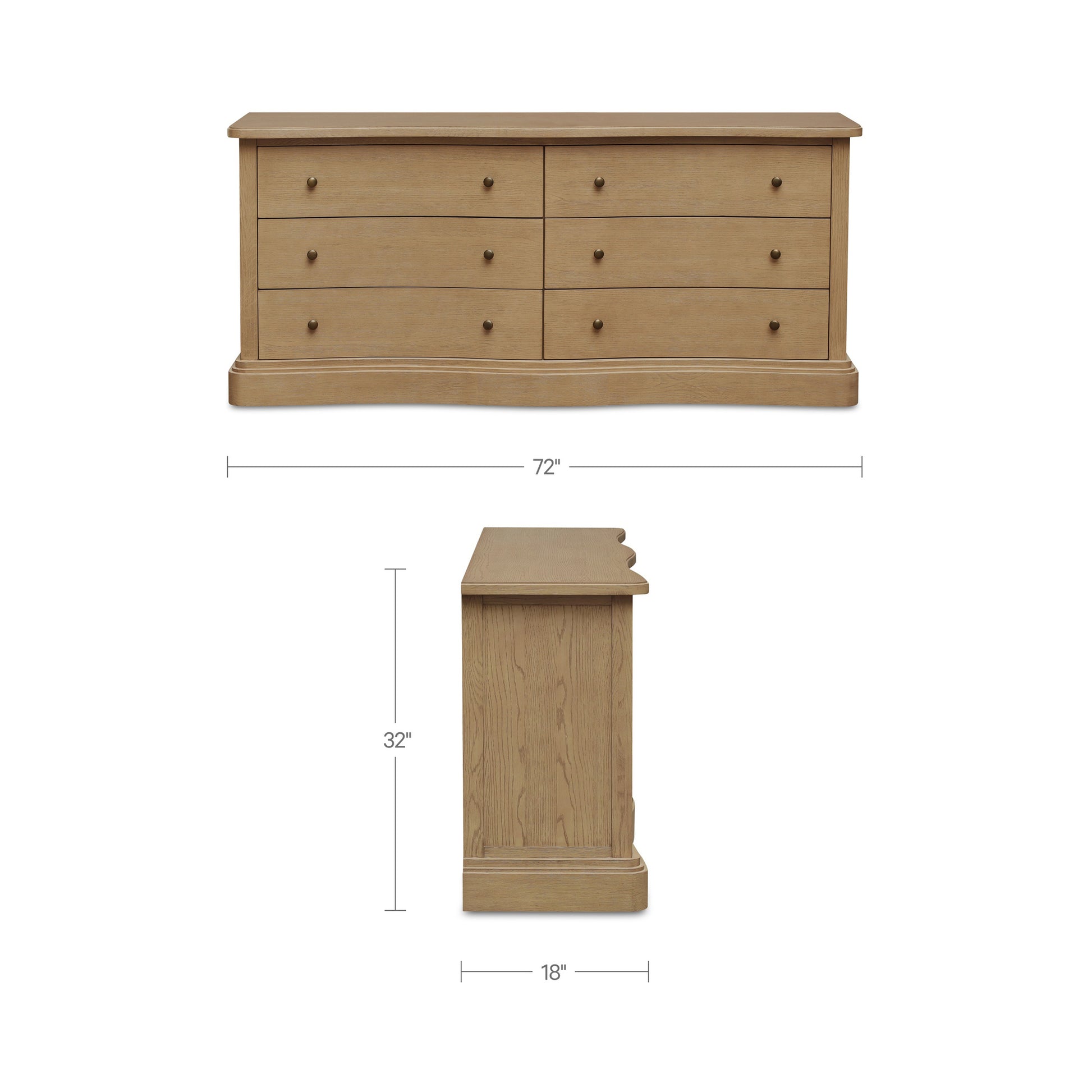 Clarence 6 Drawer Dresser Natural by Moe's Home Collection - view 2