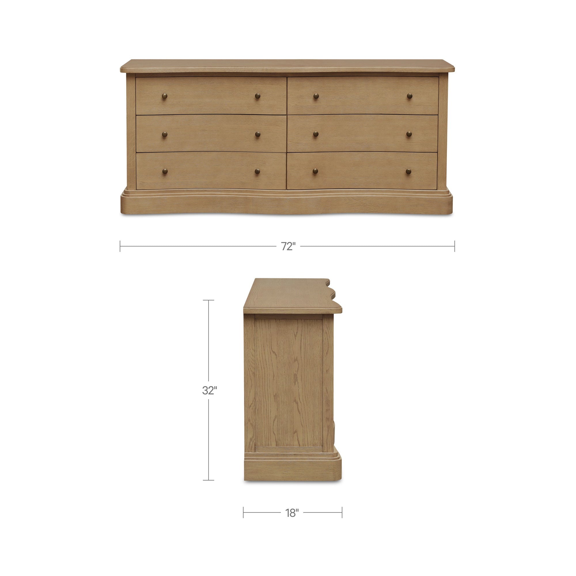 Clarence 6 Drawer Dresser Natural by Moe's Home Collection - view 2