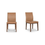 Frankie Dining Chair Tan Leather-Set Of Two by Moe's Home Collection
