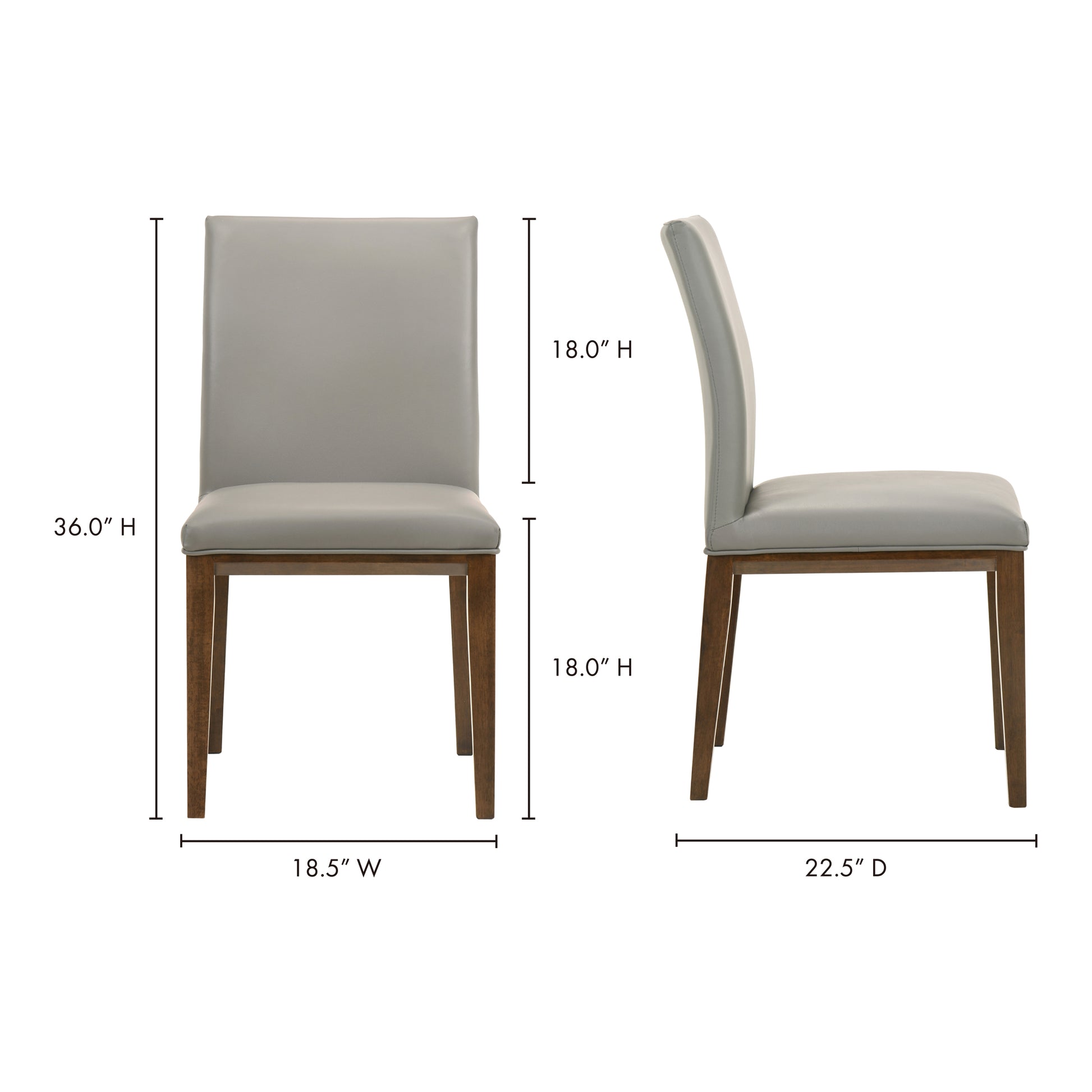 Frankie Dining Chair Grey - Set Of Two by Moe's Home Collection - view 8