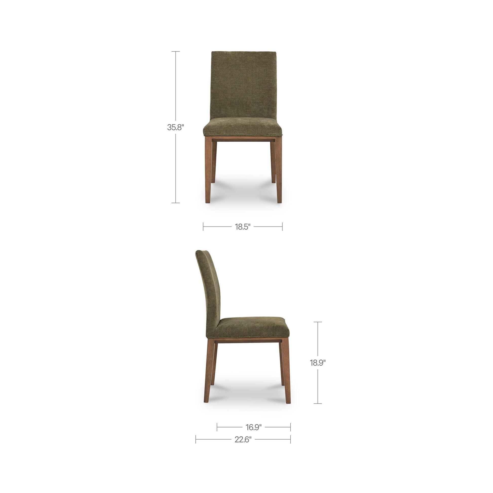 Frankie Dining Chair Olive-Set Of Two by Moe's Home Collection - view 3