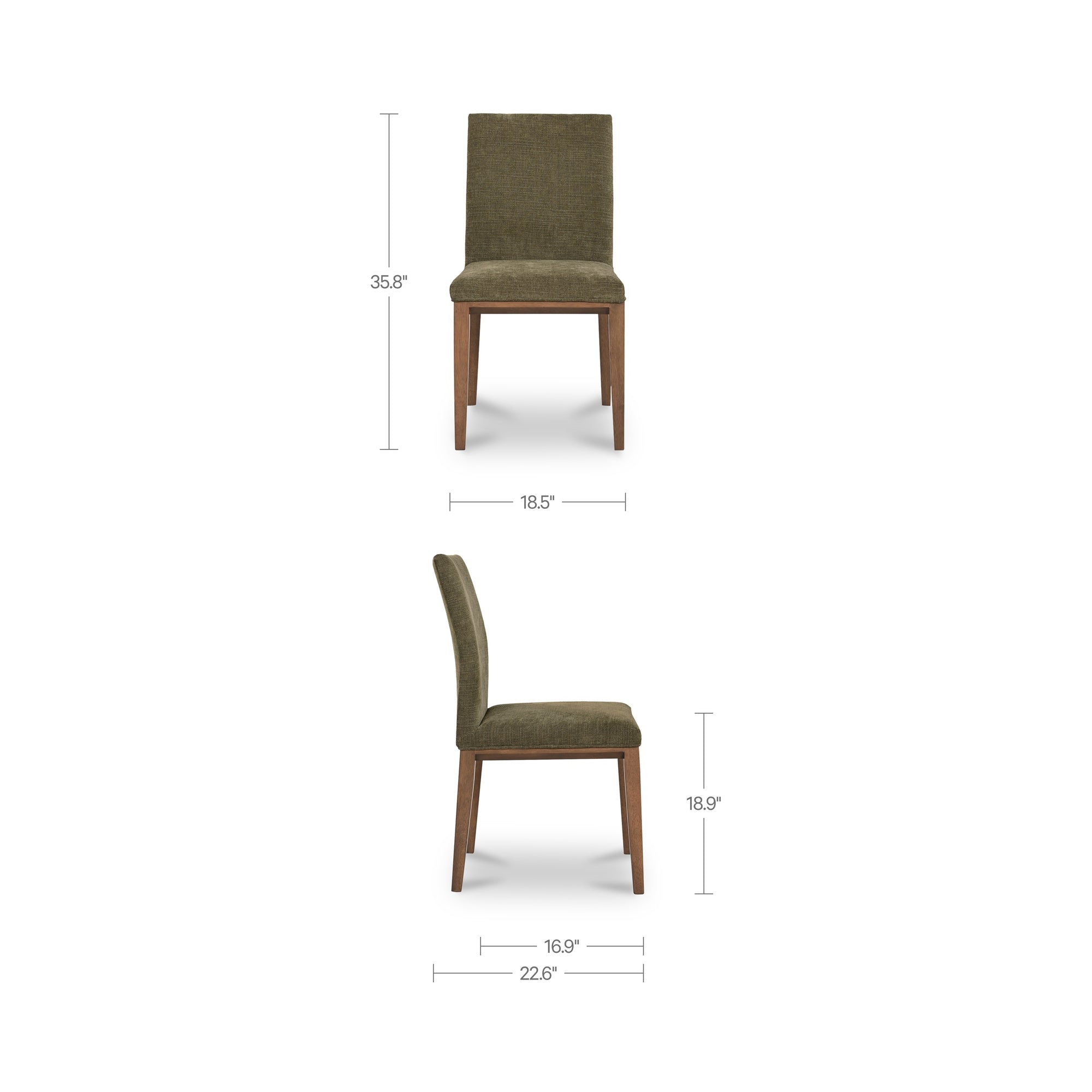 Frankie Dining Chair Olive-Set Of Two by Moe's Home Collection - view 3