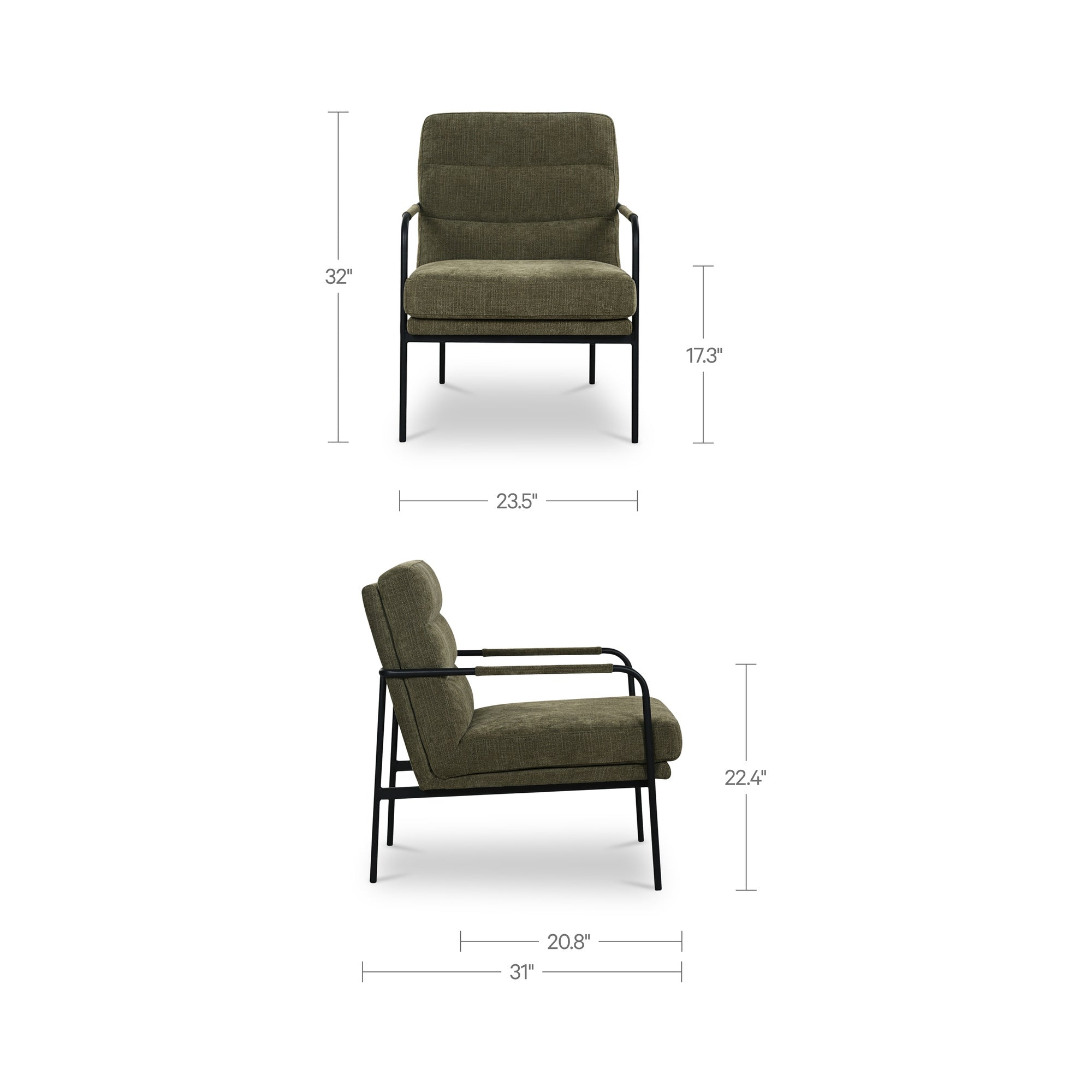 Verlaine Chair Olive by Moe's Home Collection - view 3