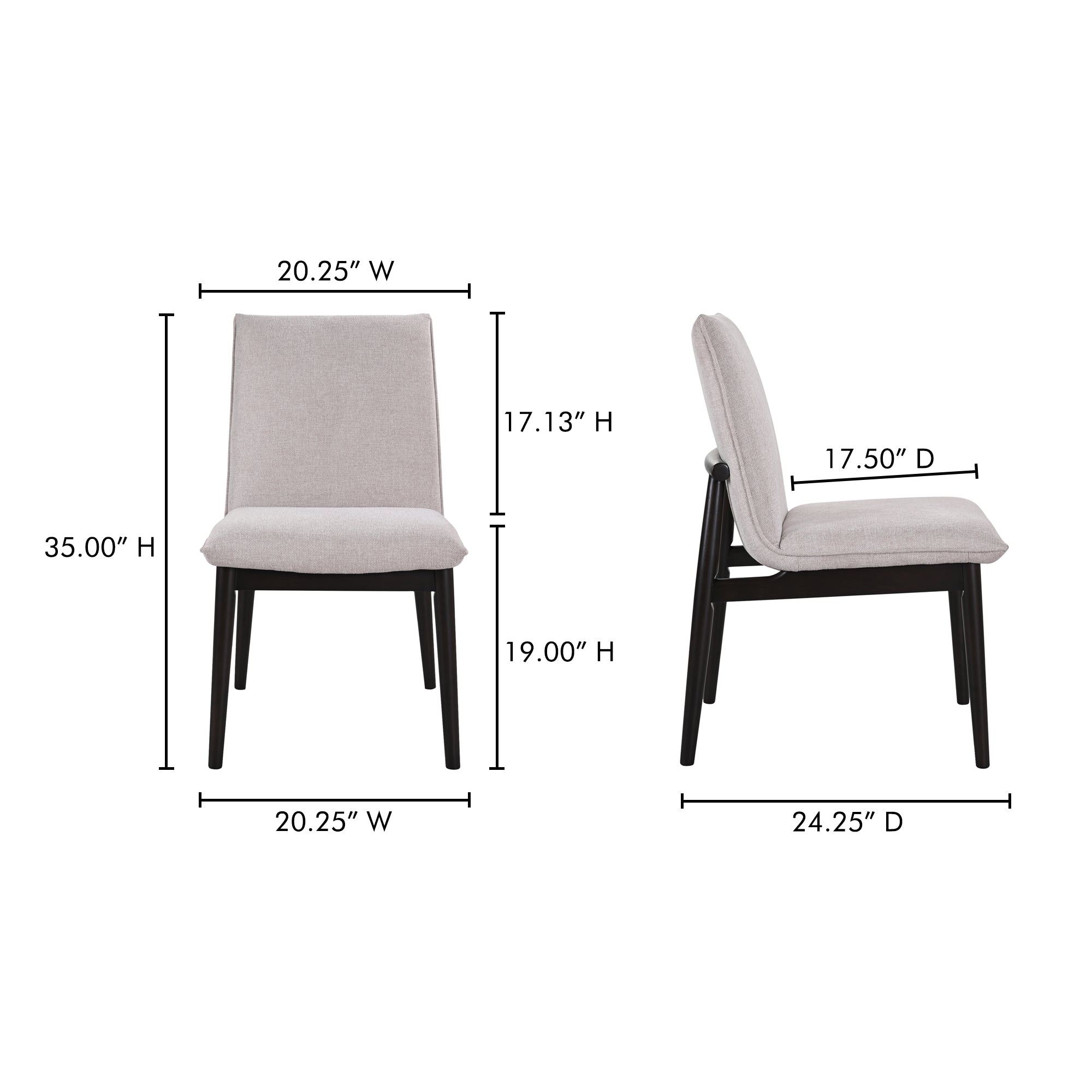 Charlie Dining Chair Beige– Set Of Two by Moe's Home Collection - view 5