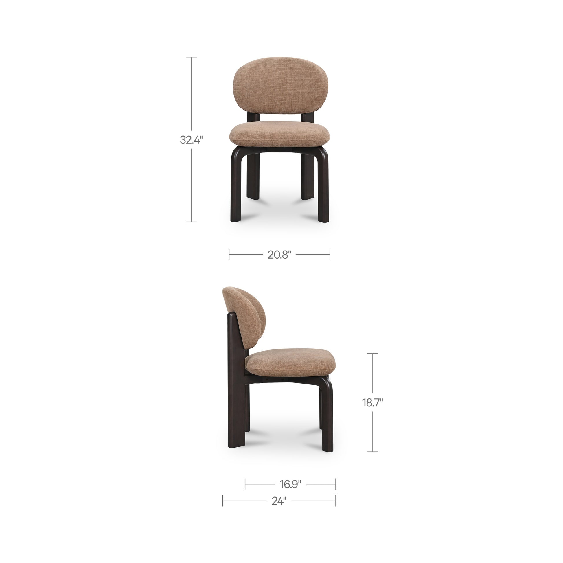 Sami Dining Chair Brown Set Of Two by Moe's Home Collection - view 7