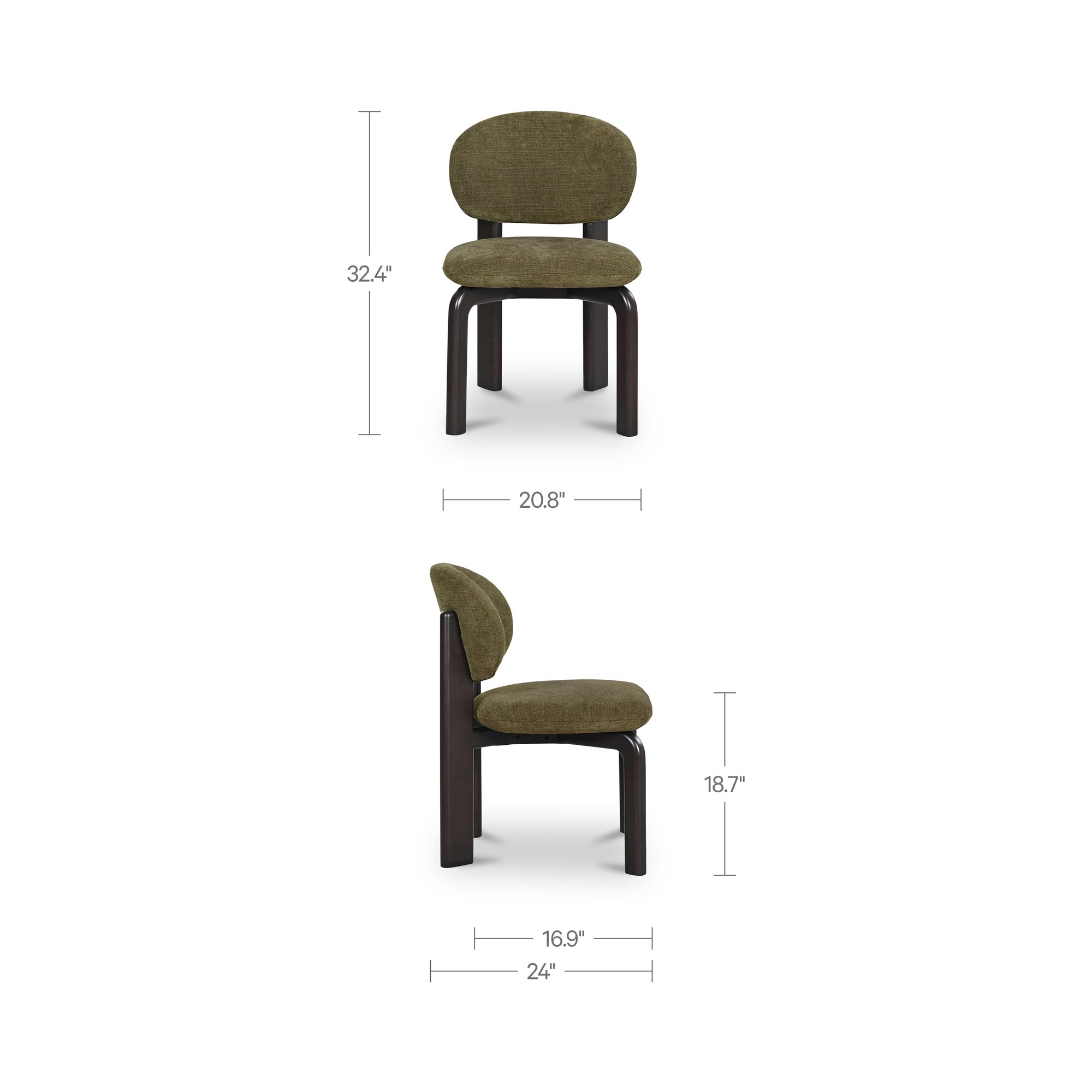 Sami Dining Chair Olive Set of Two by Moe's Home Collection - view 3