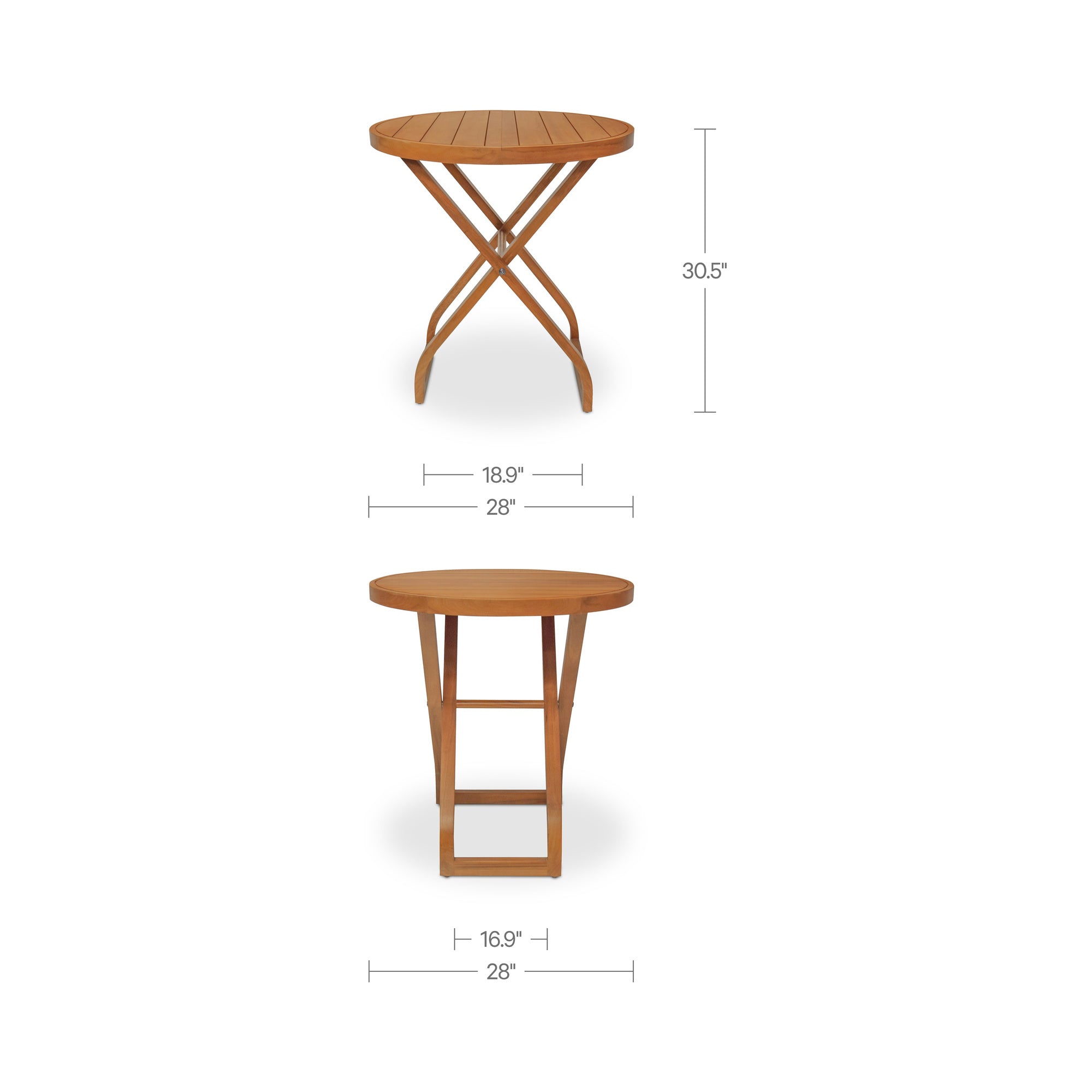 Perry Outdoor Bistro Table Natural by Moe's Home Collection - view 3