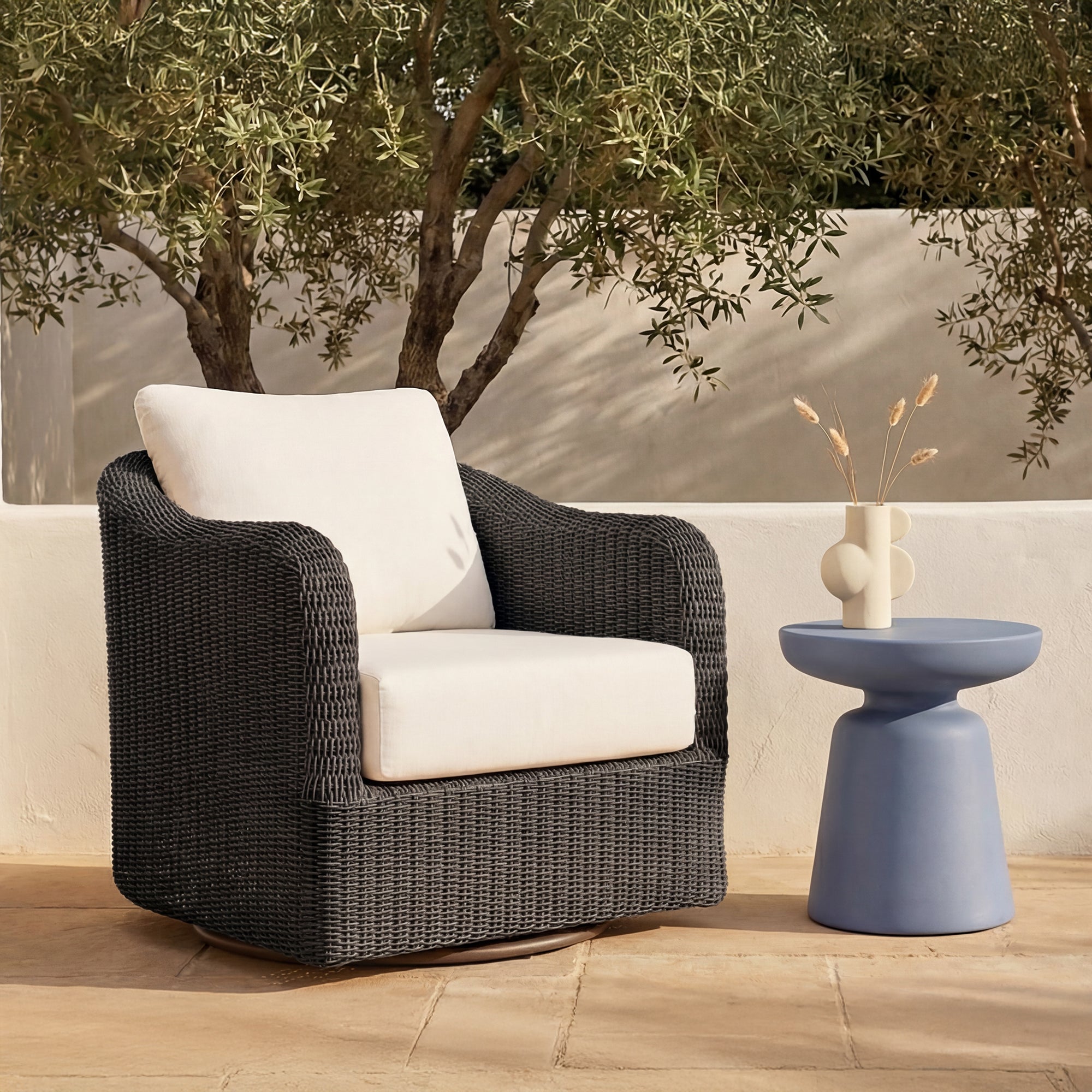 Bodhi Outdoor Swivel Accent Chair  Charcoal by Moe's Home Collection - view 2