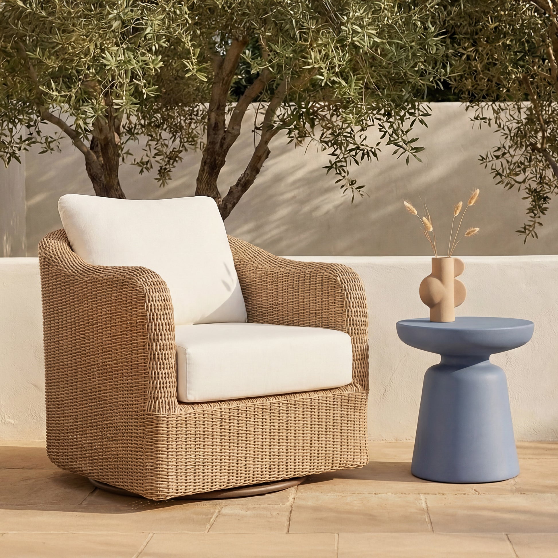 Bodhi Outdoor Swivel Accent Chair Natural by Moe's Home Collection - view 2