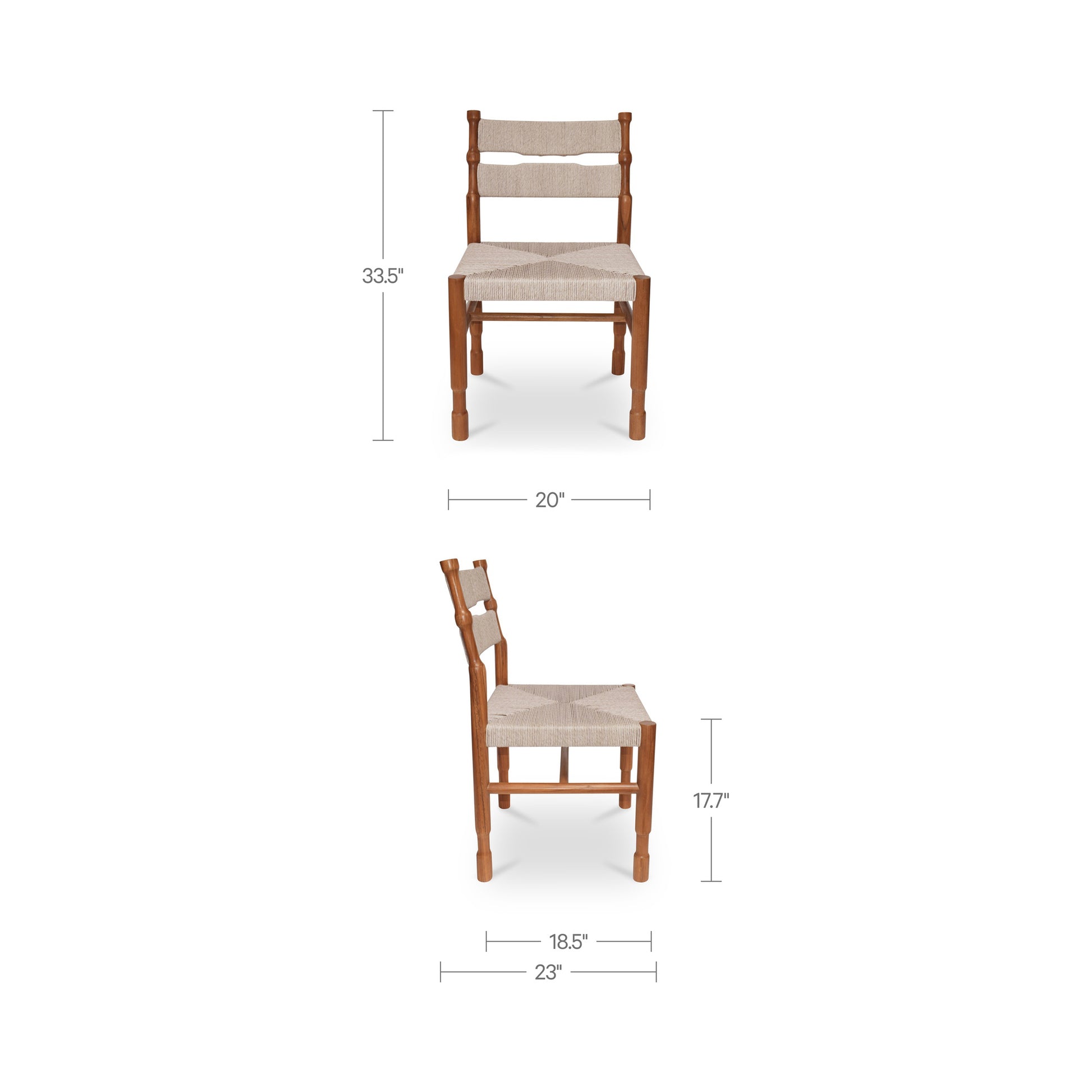 Raf Outdoor Dining Chair Natural - Set Of Two by Moe's Home Collection - view 3