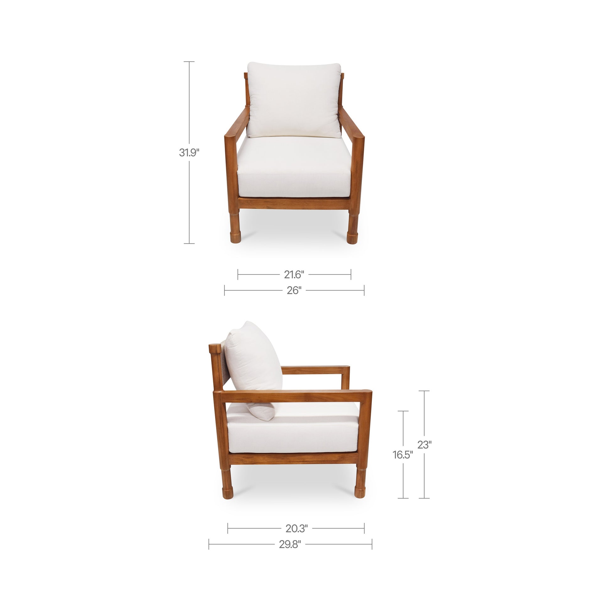 Raf Outdoor Accent Chair Natural by Moe's Home Collection - view 3