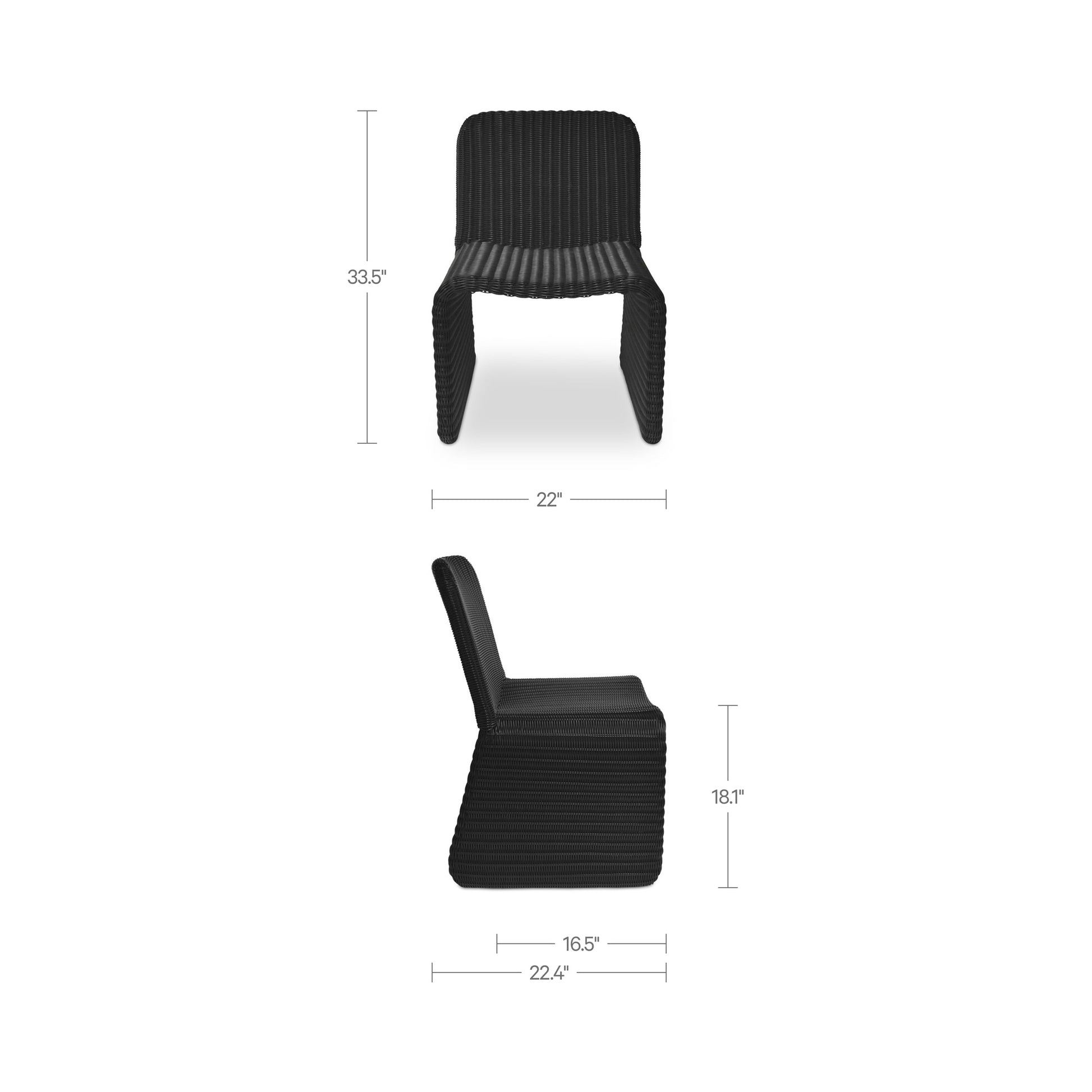 Ella Outdoor Dining Chair Charcoal-Set of Two by Moe's Home Collection - view 3