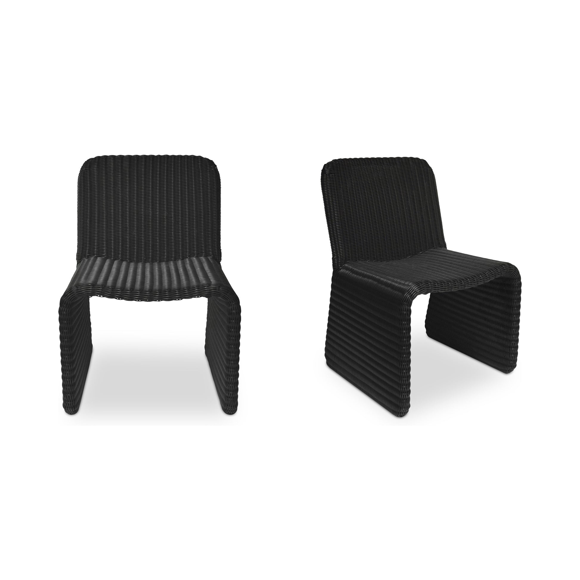 Ella Outdoor Dining Chair Charcoal-Set of Two by Moe's Home Collection