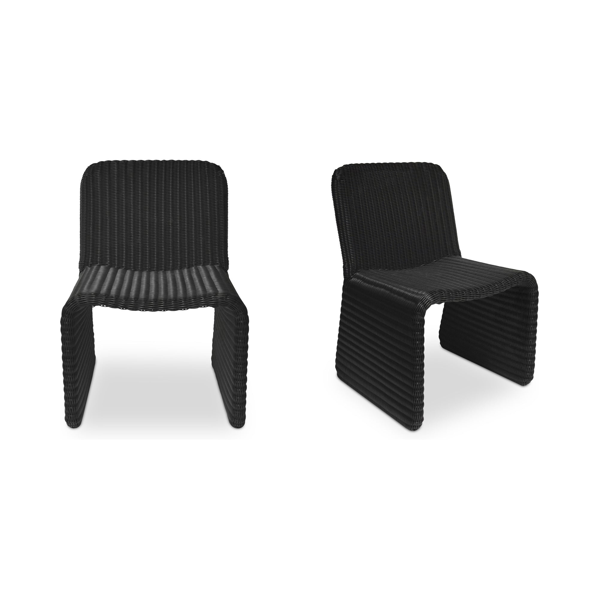 Ella Outdoor Dining Chair Charcoal-Set of Two by Moe's Home Collection