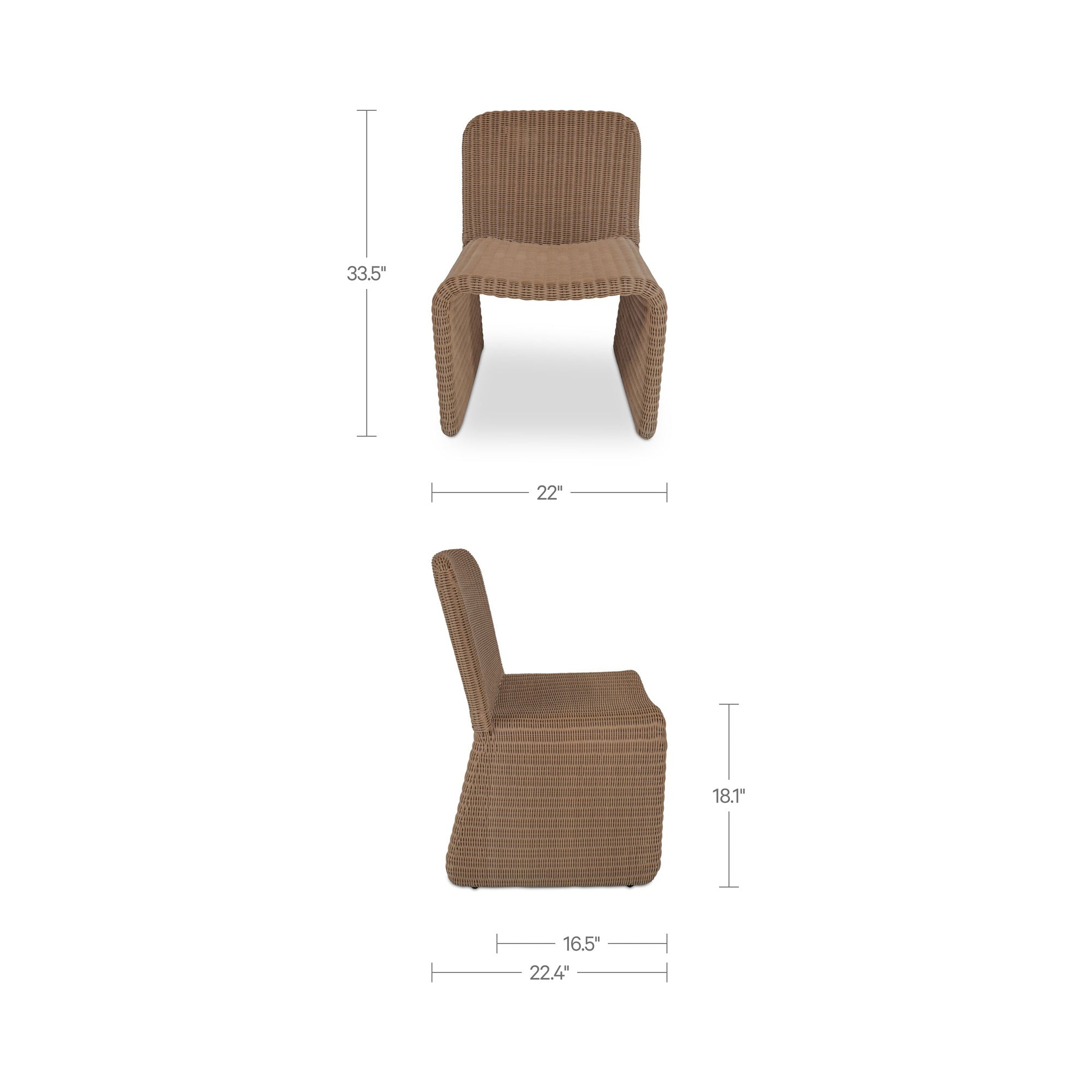 Ella Outdoor Dining Chair Natural-Set of Two by Moe's Home Collection - view 4