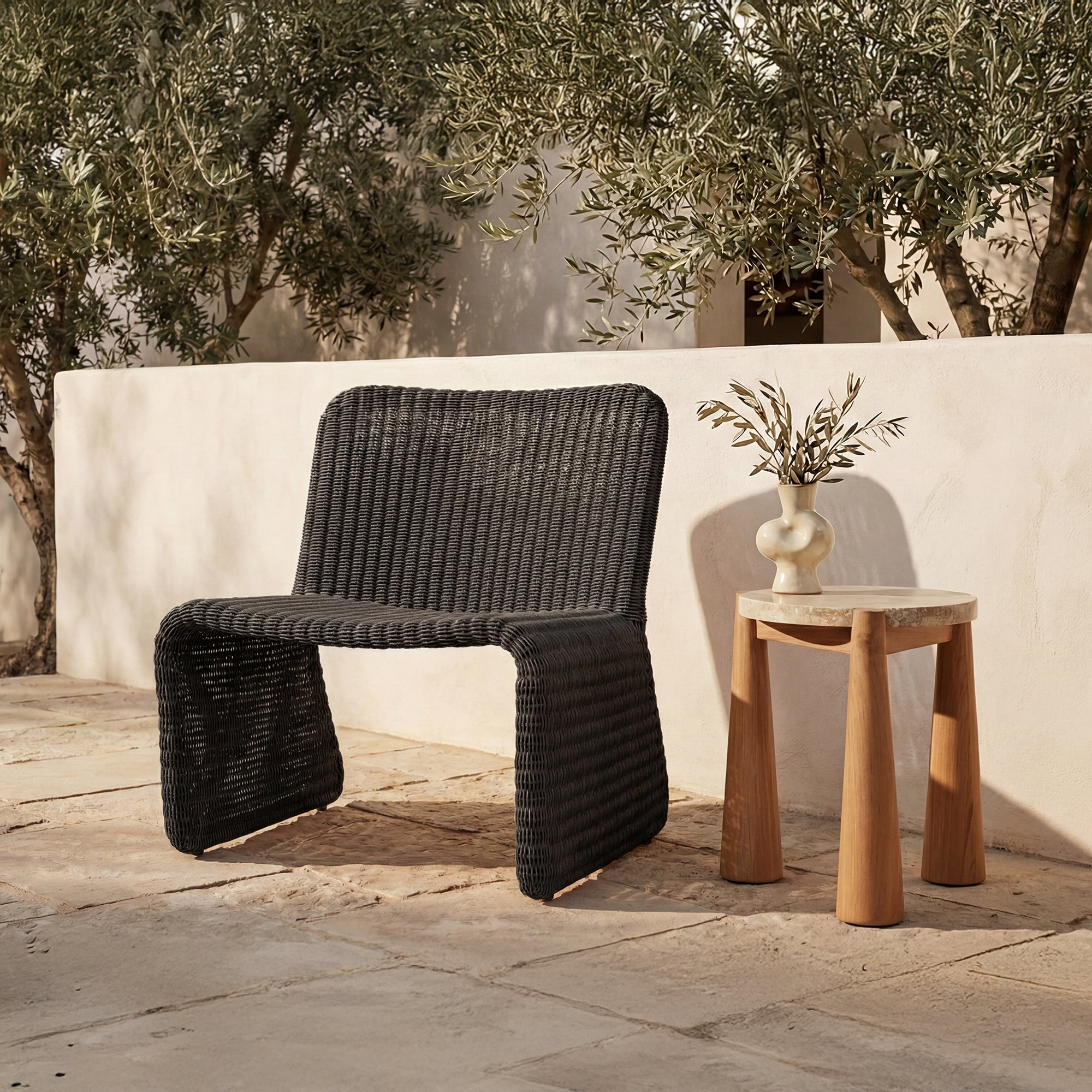 Ella Outdoor Accent Chair Charcoal by Moe's Home Collection - view 2