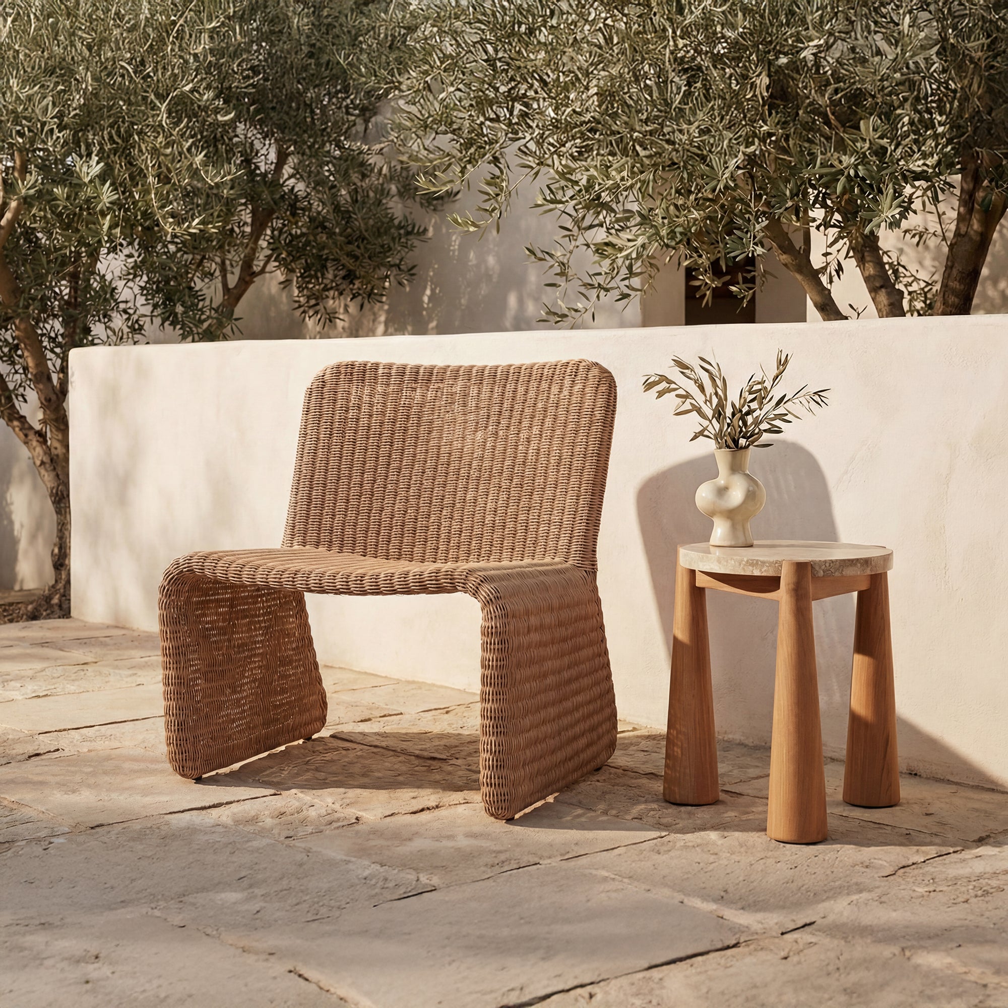 Ella Outdoor Accent Chair Natural by Moe's Home Collection - view 2