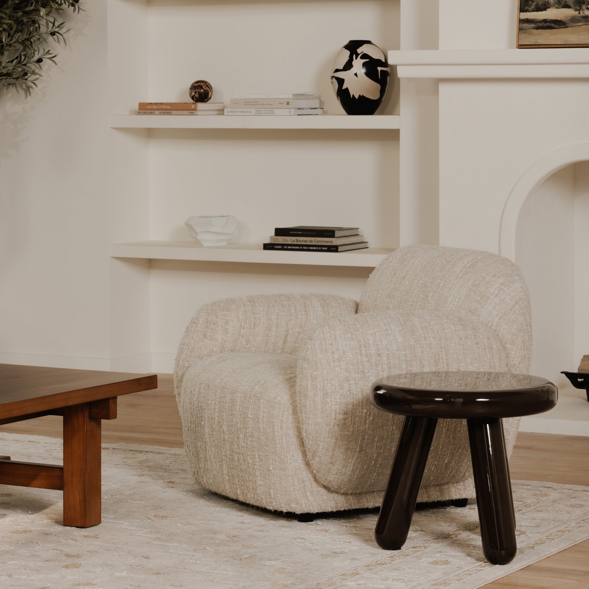 Joy Accent Table Dark Brown Lacquer by Moe's Home Collection - view 2