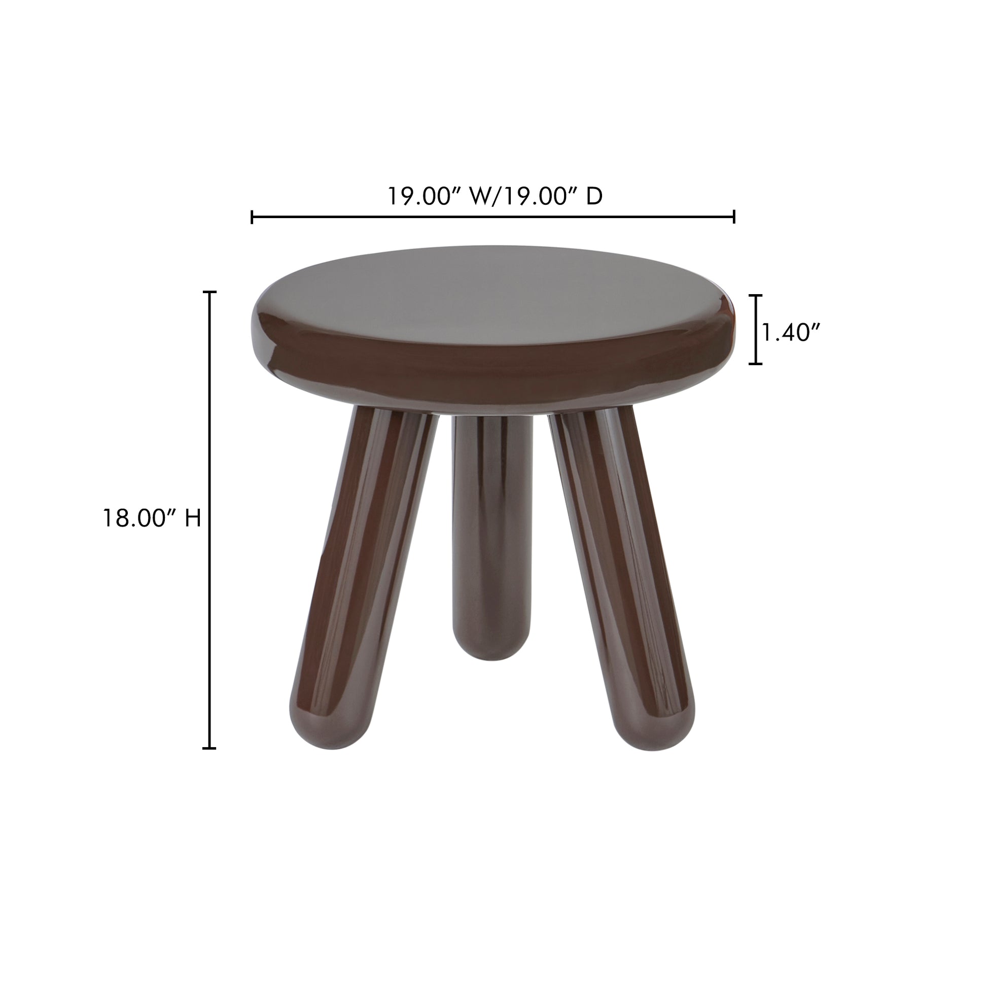 Joy Accent Table Dark Brown Lacquer by Moe's Home Collection - view 4